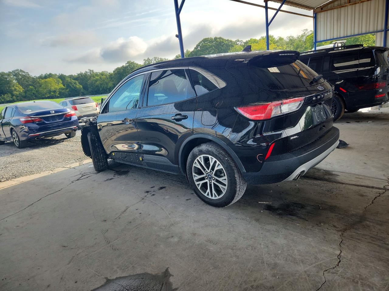 2021 Ford Escape Sel Черный vin: 1FMCU0CZXMUA39670