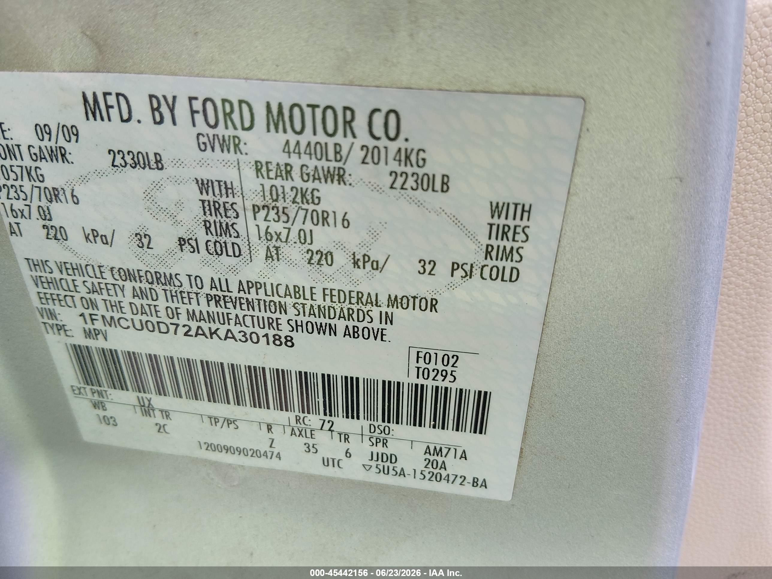 2010 Ford Escape Xlt Серый vin: 1FMCU0D72AKA30188