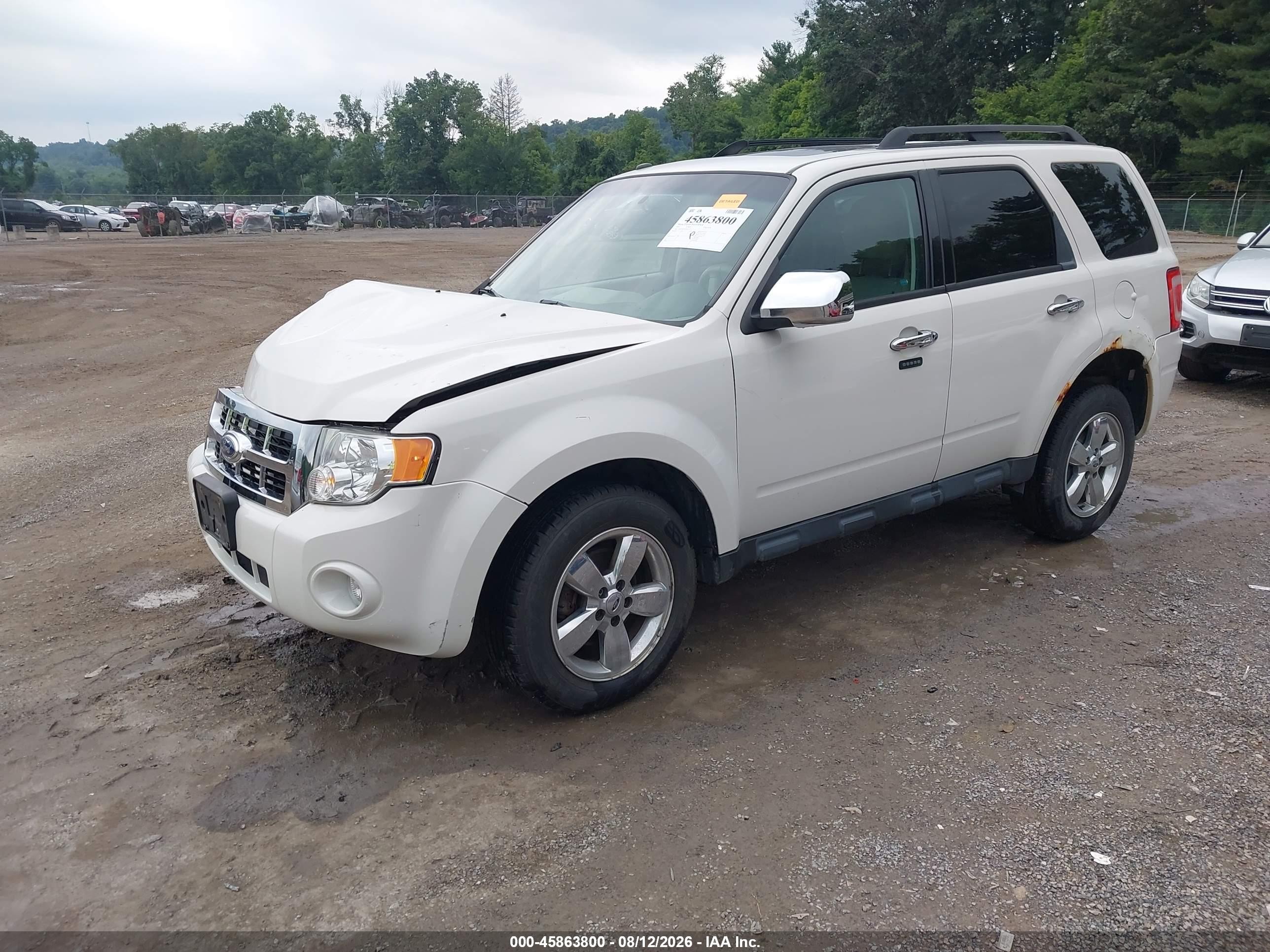 2012 Ford Escape Xlt White vin: 1FMCU0D72CKA73335