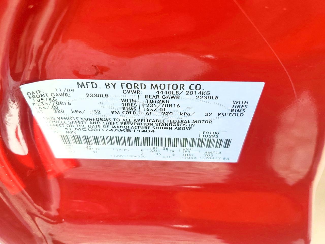 2010 Ford Escape Xlt Red vin: 1FMCU0D74AKB11404