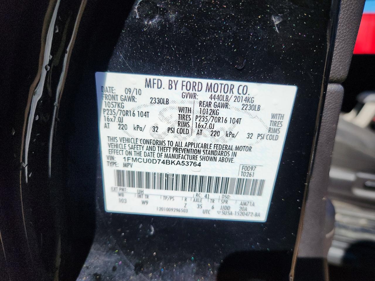 2011 Ford Escape Xlt Black vin: 1FMCU0D74BKA53764