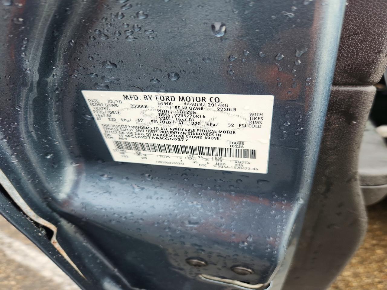 2010 Ford Escape Xlt Blue vin: 1FMCU0D75AKC50277