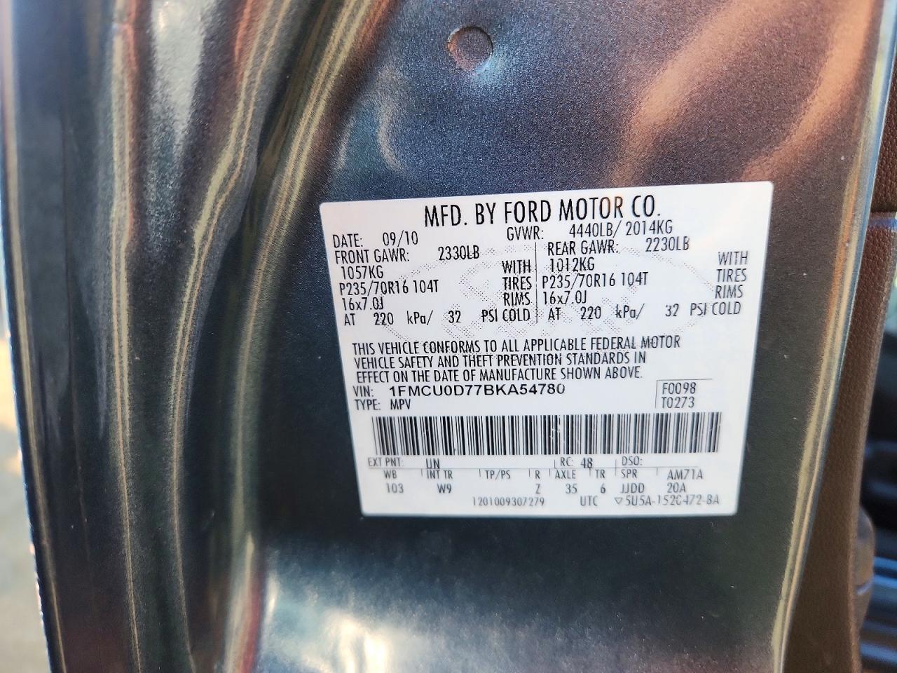 2011 Ford Escape Xlt Blue vin: 1FMCU0D77BKA54780
