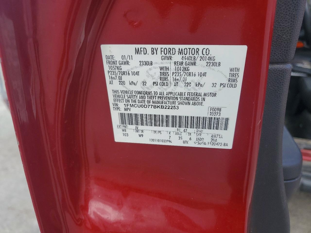 2011 Ford Escape Xlt Red vin: 1FMCU0D77BKB22253