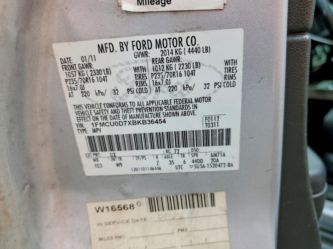2011 Ford Escape Xlt Silver vin: 1FMCU0D7XBKB36454