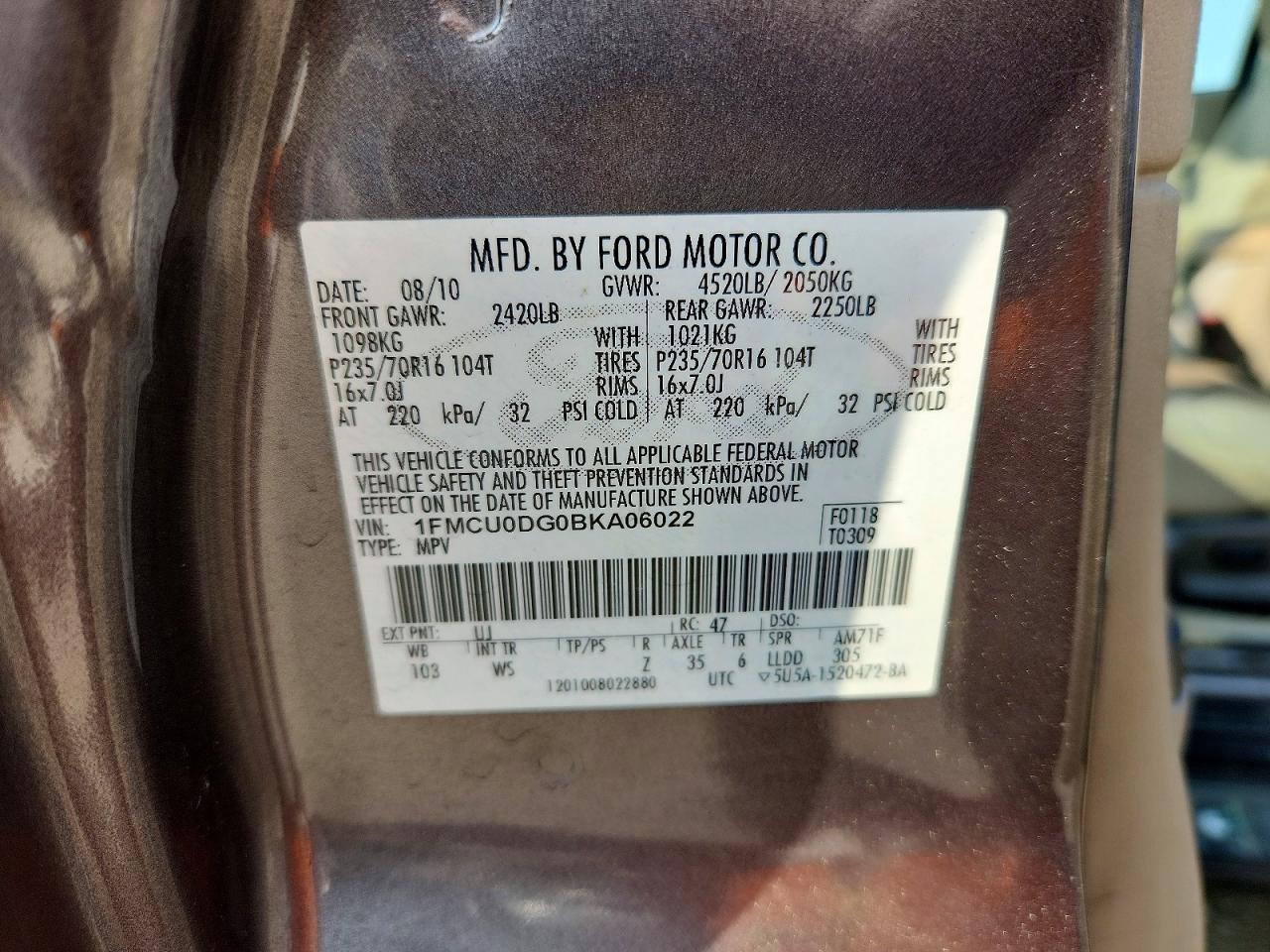 2011 Ford Escape Xlt Gray vin: 1FMCU0DG0BKA06022