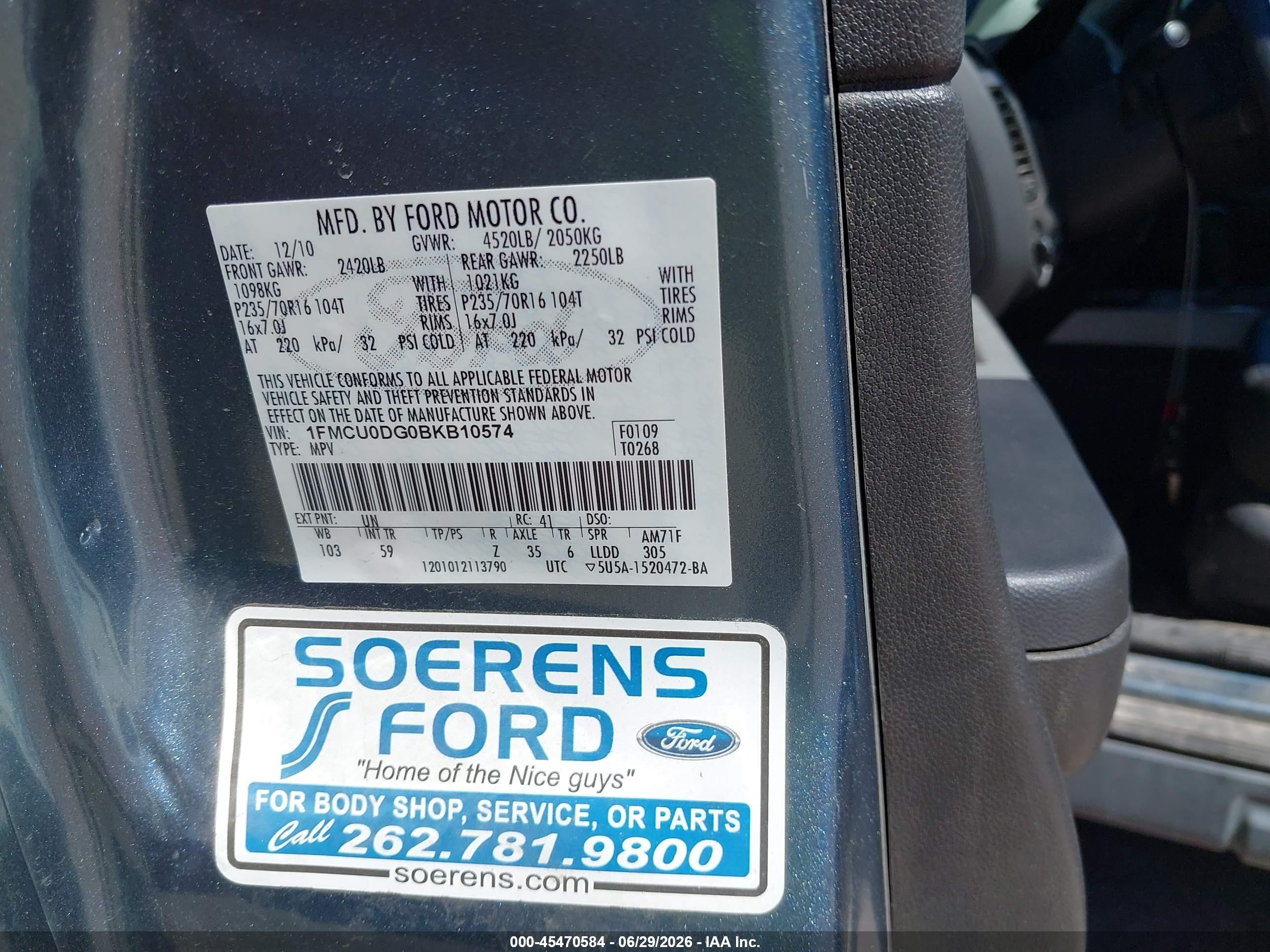 2011 Ford Escape Xlt Blue vin: 1FMCU0DG0BKB10574