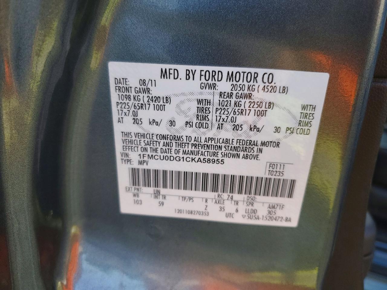 2012 Ford Escape Xlt Red vin: 1FMCU0DG1CKA58955