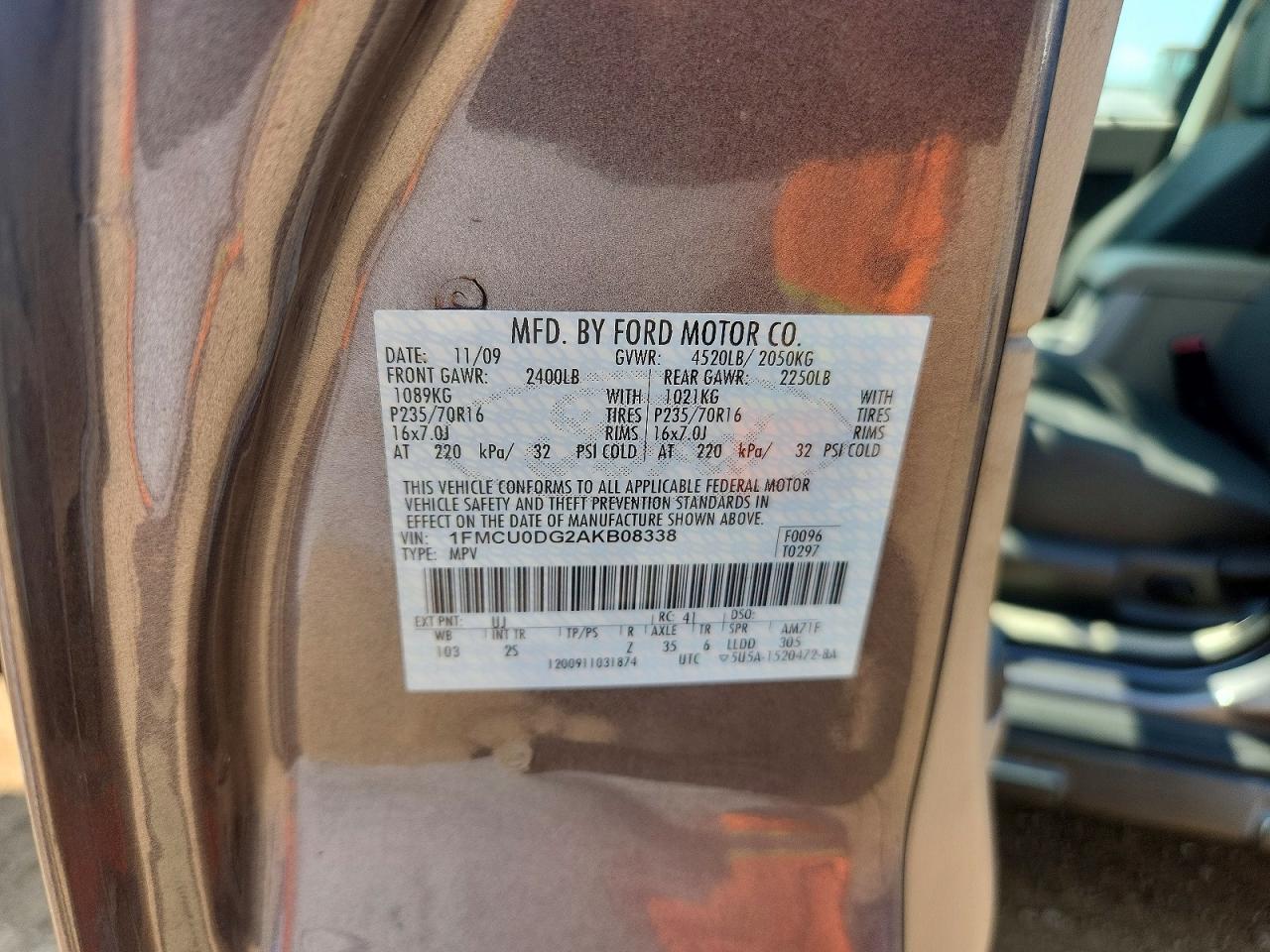 2010 Ford Escape Xlt Серый vin: 1FMCU0DG2AKB08338