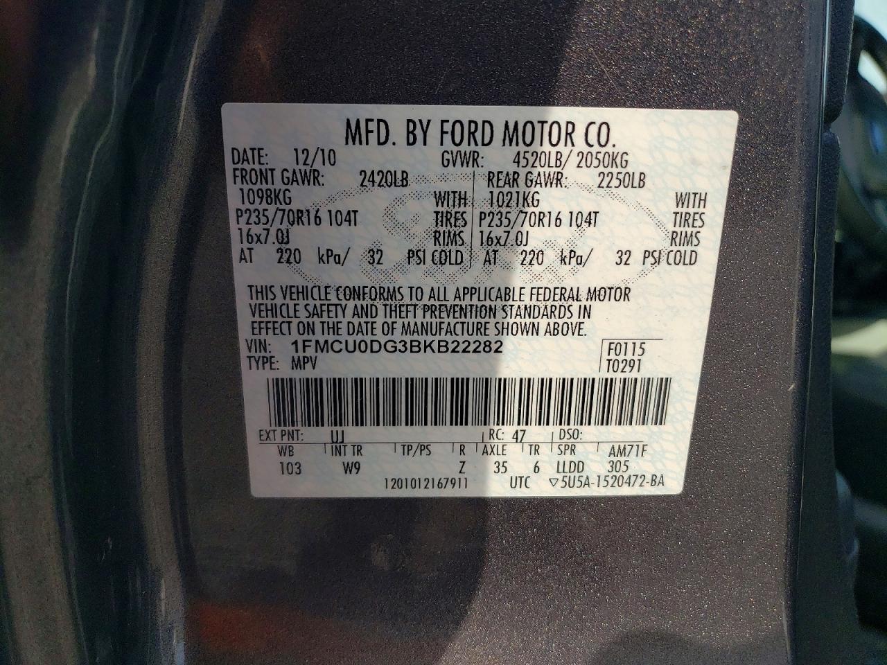 2011 Ford Escape Xlt Gray vin: 1FMCU0DG3BKB22282