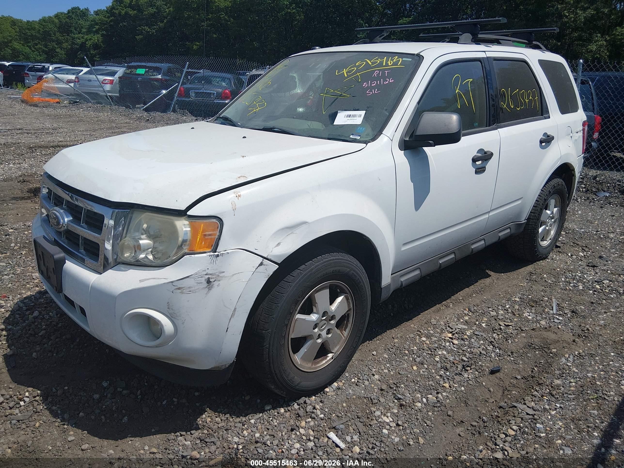 2012 Ford Escape Xlt White vin: 1FMCU0DG5CKA24081