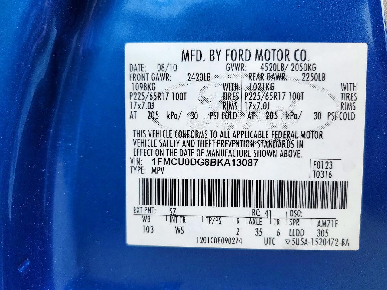 2011 Ford Escape Xlt Blue vin: 1FMCU0DG8BKA13087