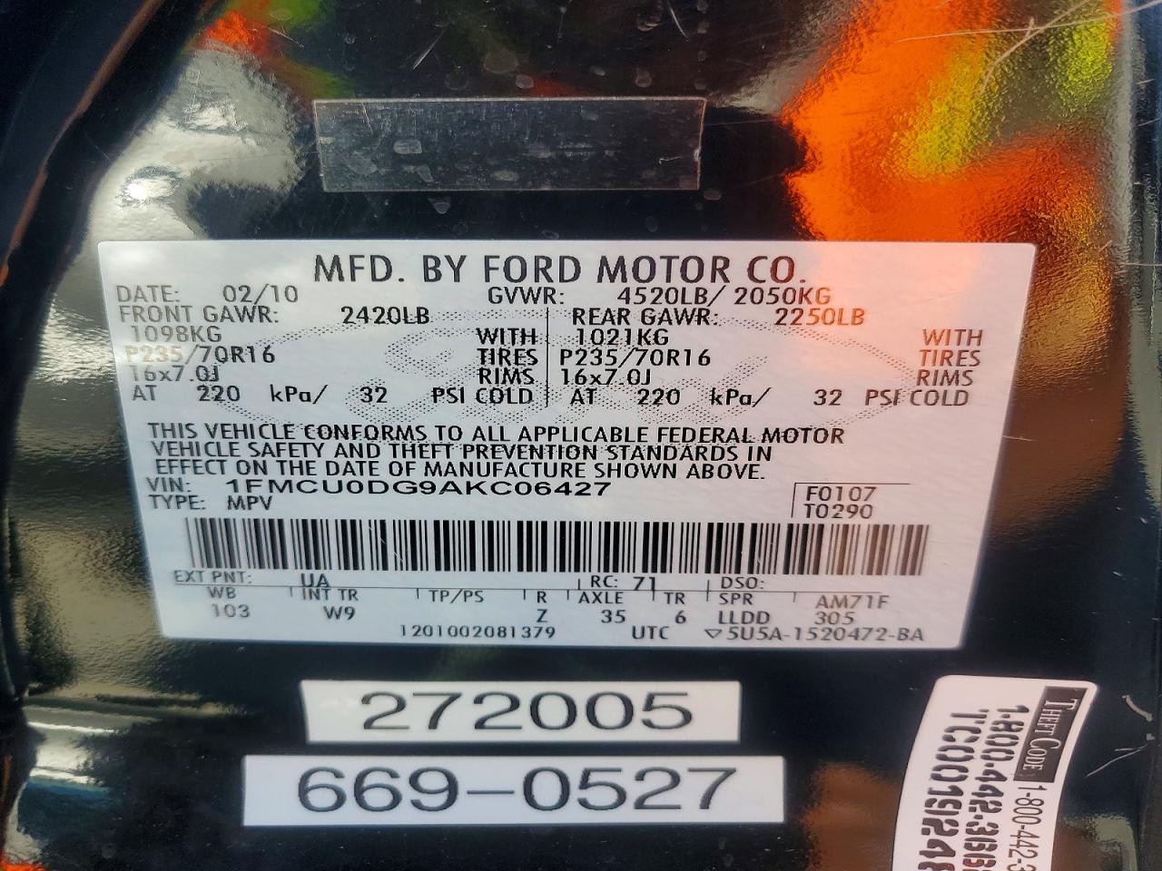 2010 Ford Escape Xlt Black vin: 1FMCU0DG9AKC06427