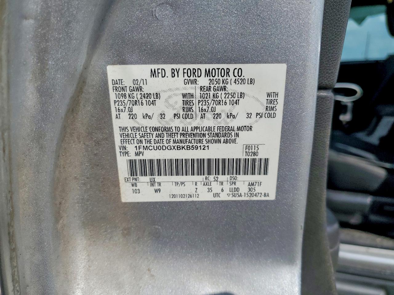 2011 Ford Escape Xlt Silver vin: 1FMCU0DGXBKB59121
