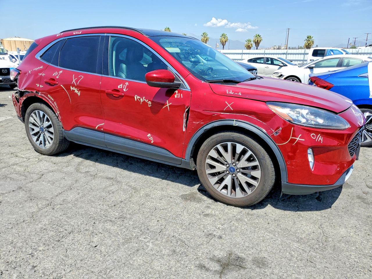 2021 Ford Escape Titanium Red vin: 1FMCU0DZ9MUB28113