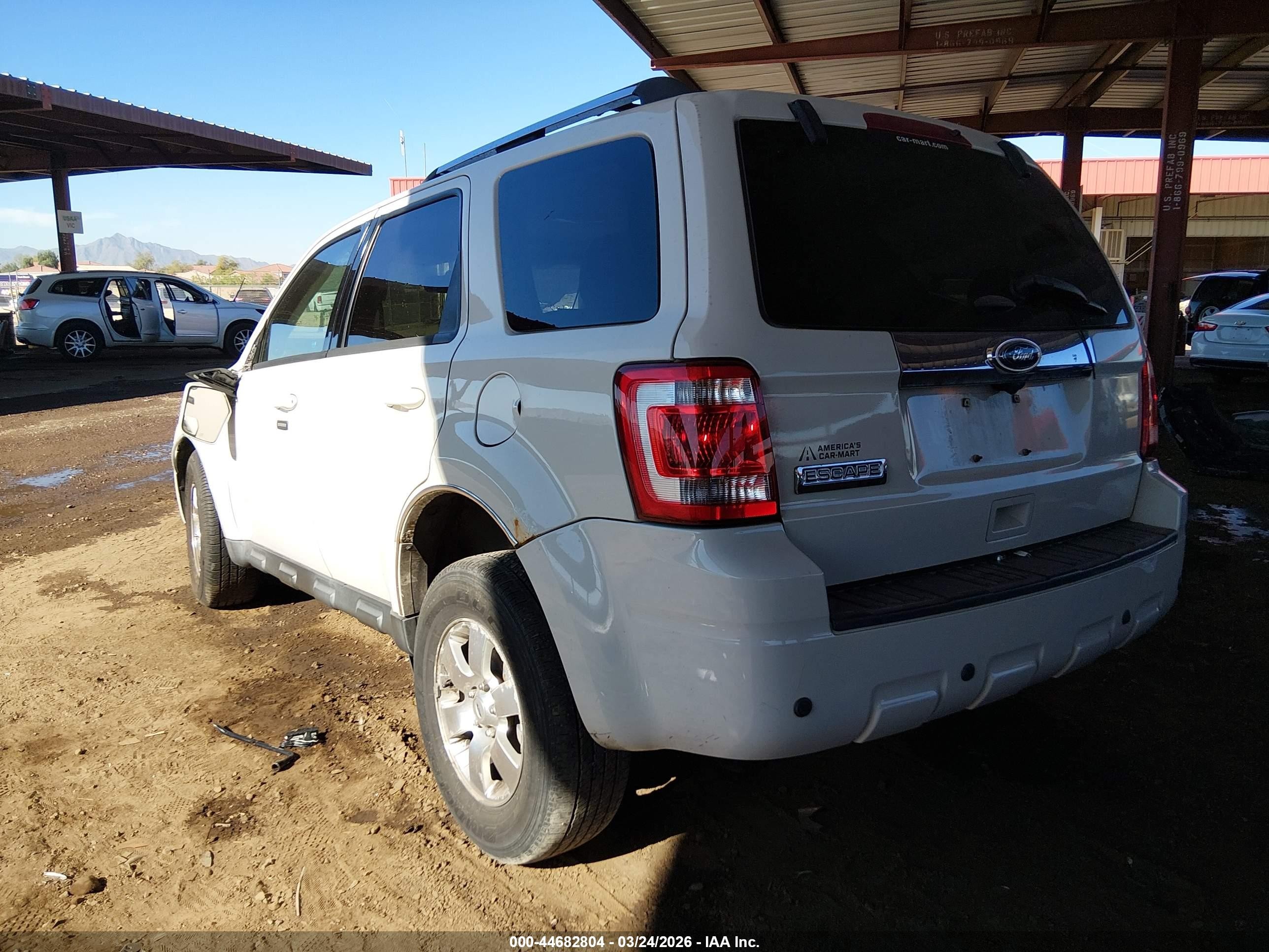 2012 Ford Escape Limited White vin: 1FMCU0E72CKC63845