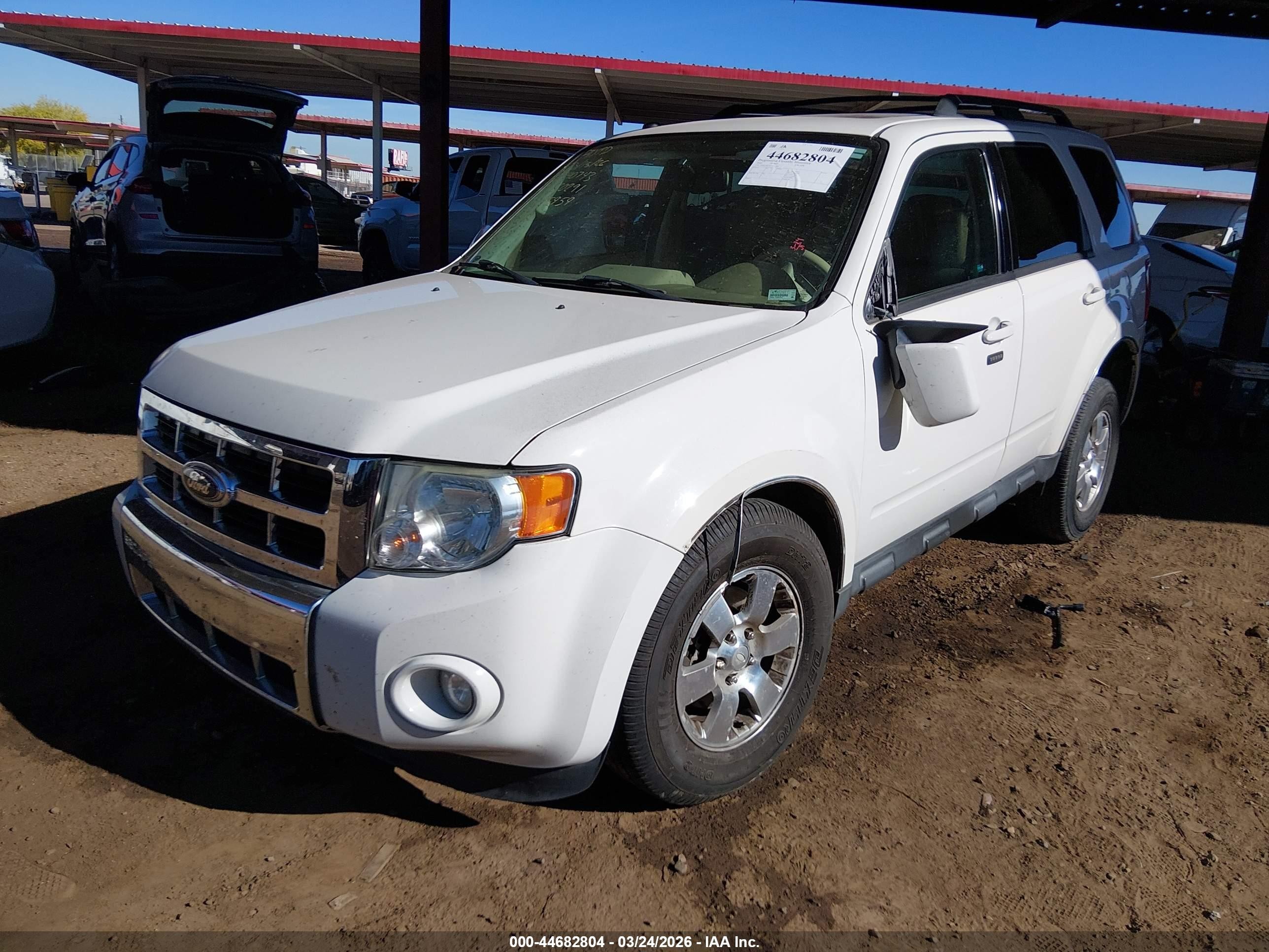 2012 Ford Escape Limited White vin: 1FMCU0E72CKC63845
