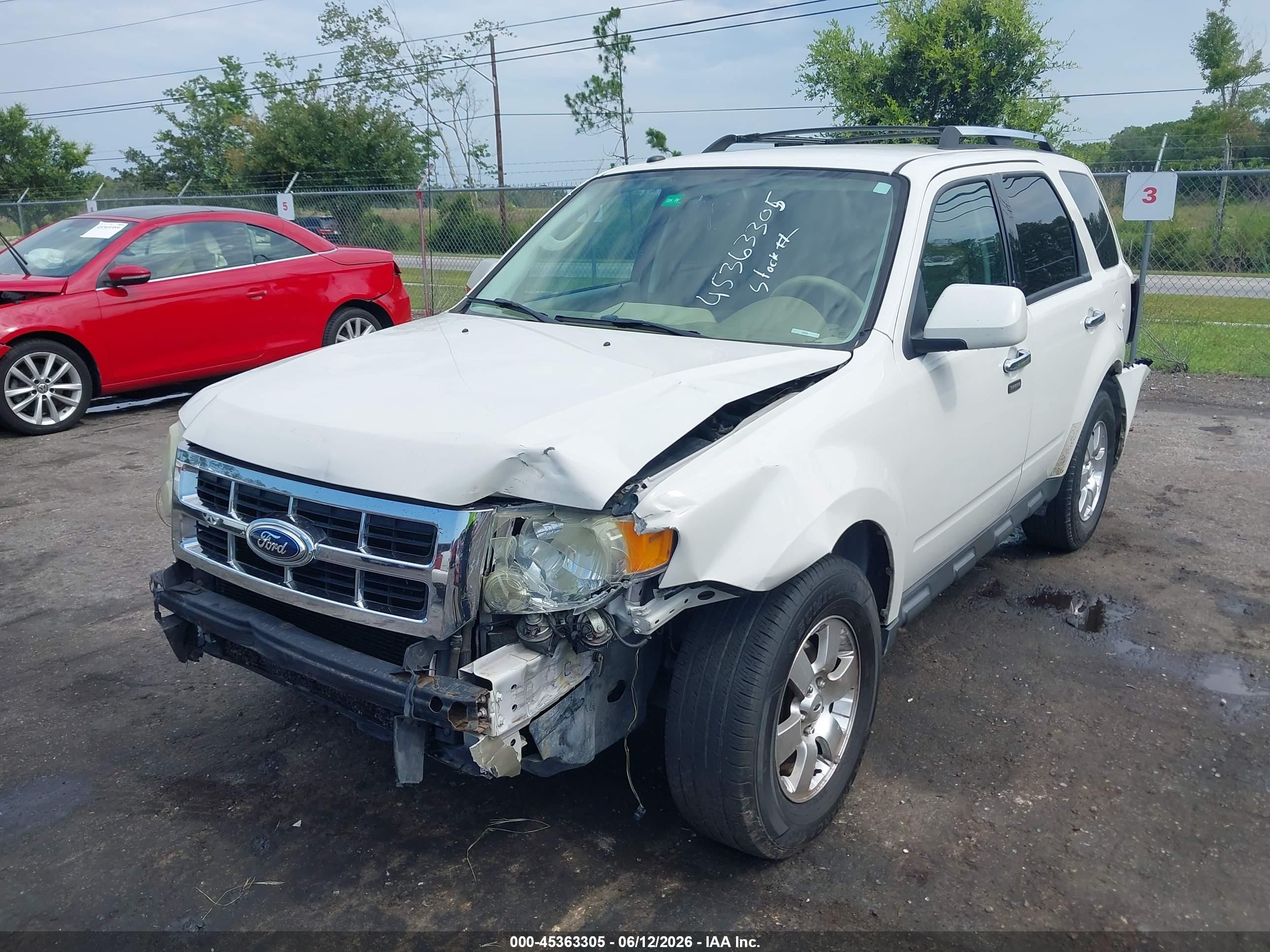 2012 Ford Escape Limited White vin: 1FMCU0E75CKC01484