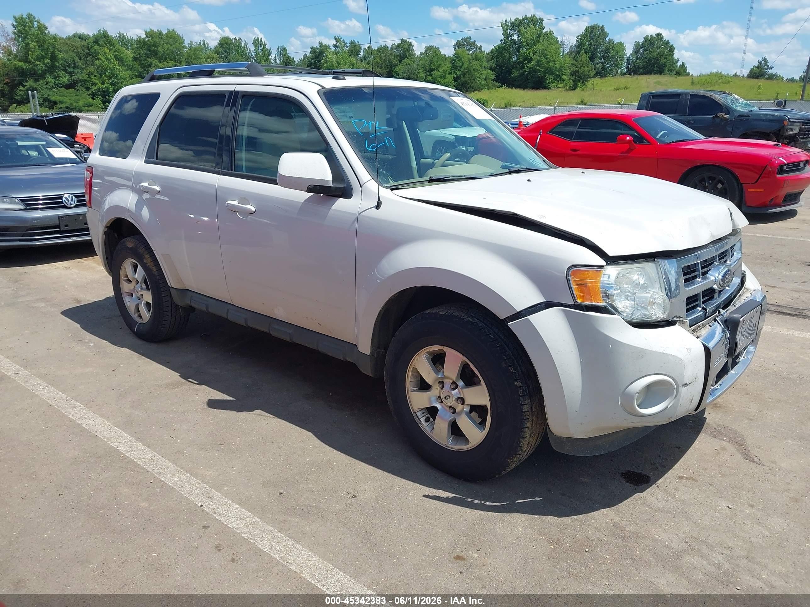 2012 Ford Escape Limited White vin: 1FMCU0E79CKC36187