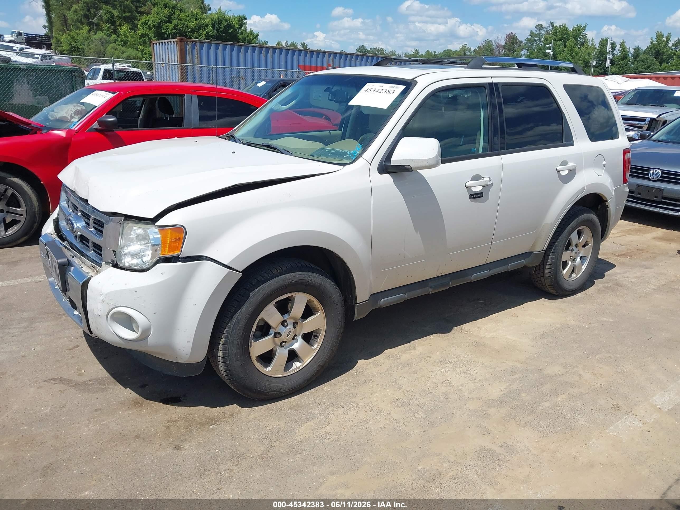 2012 Ford Escape Limited Белый vin: 1FMCU0E79CKC36187