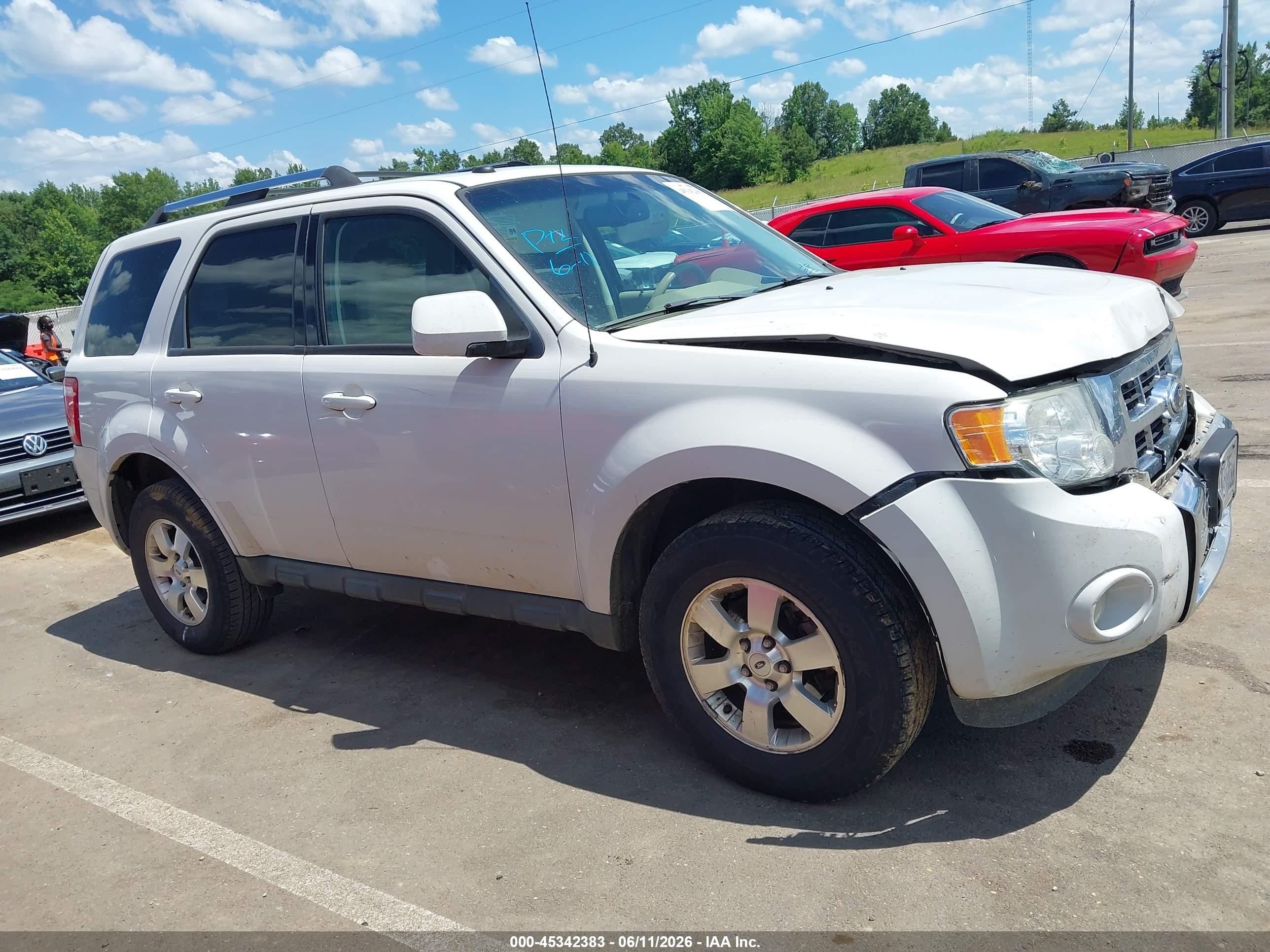 2012 Ford Escape Limited Белый vin: 1FMCU0E79CKC36187