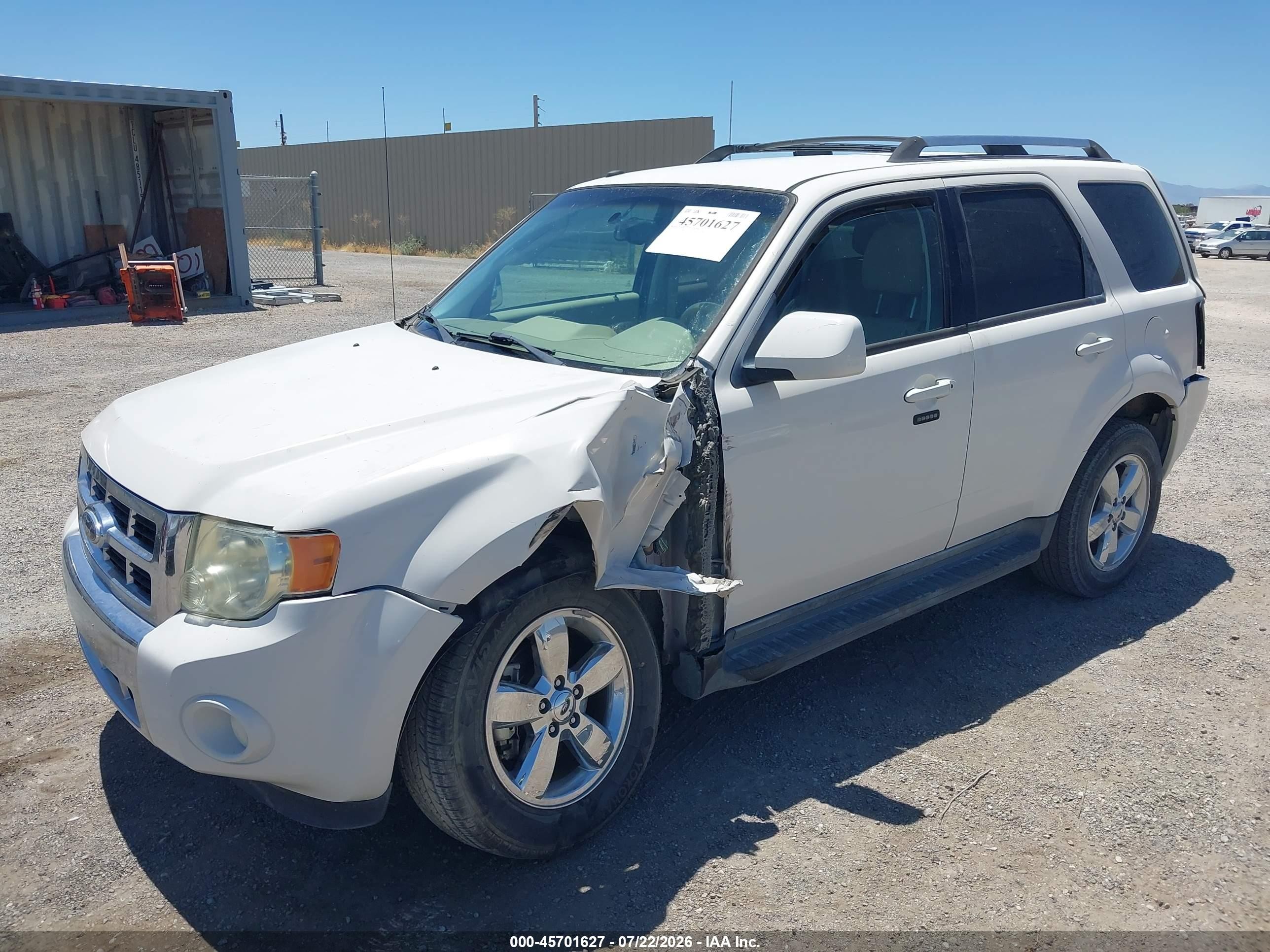2012 Ford Escape Limited White vin: 1FMCU0E7XCKA65207