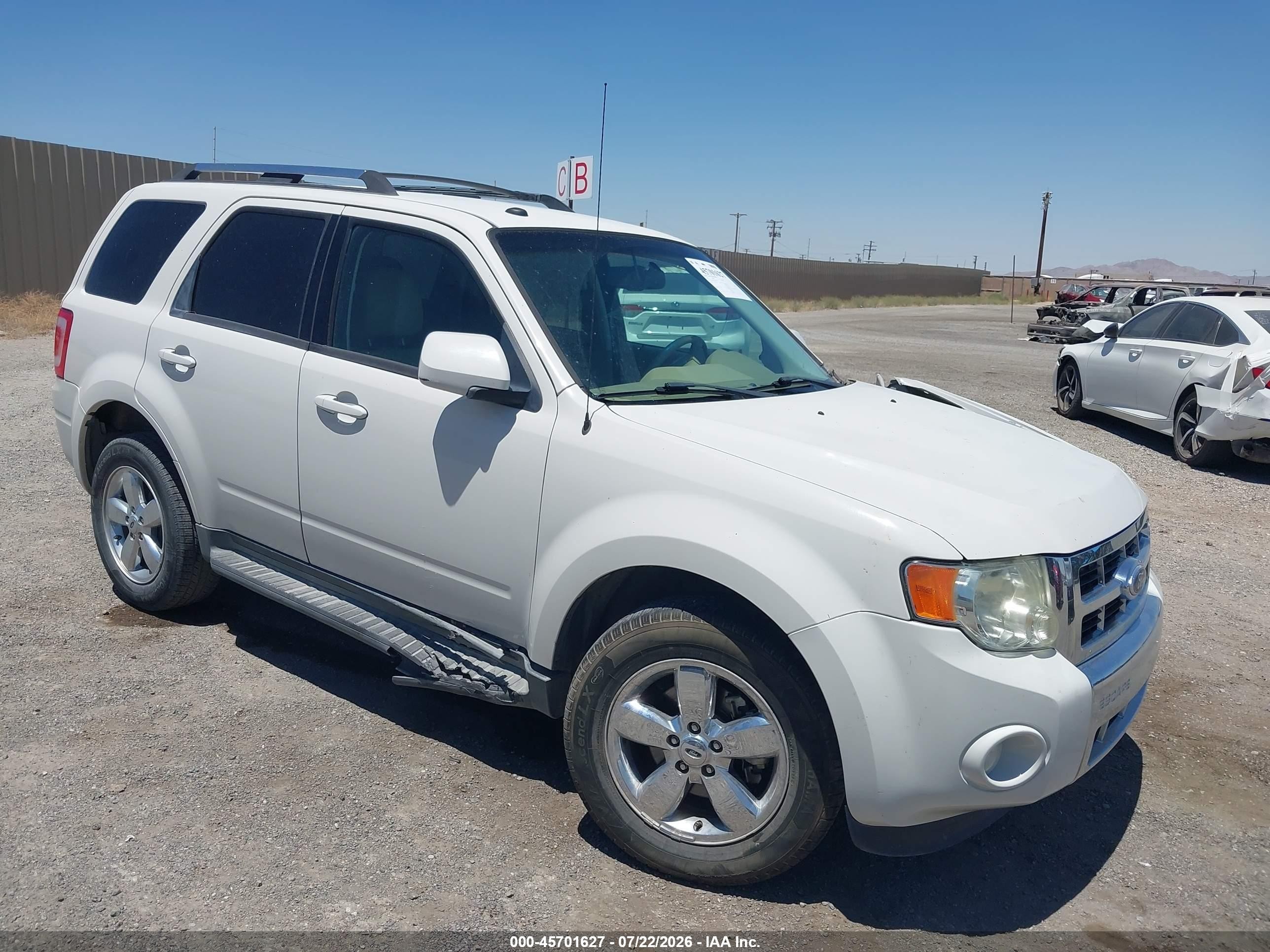 2012 Ford Escape Limited White vin: 1FMCU0E7XCKA65207