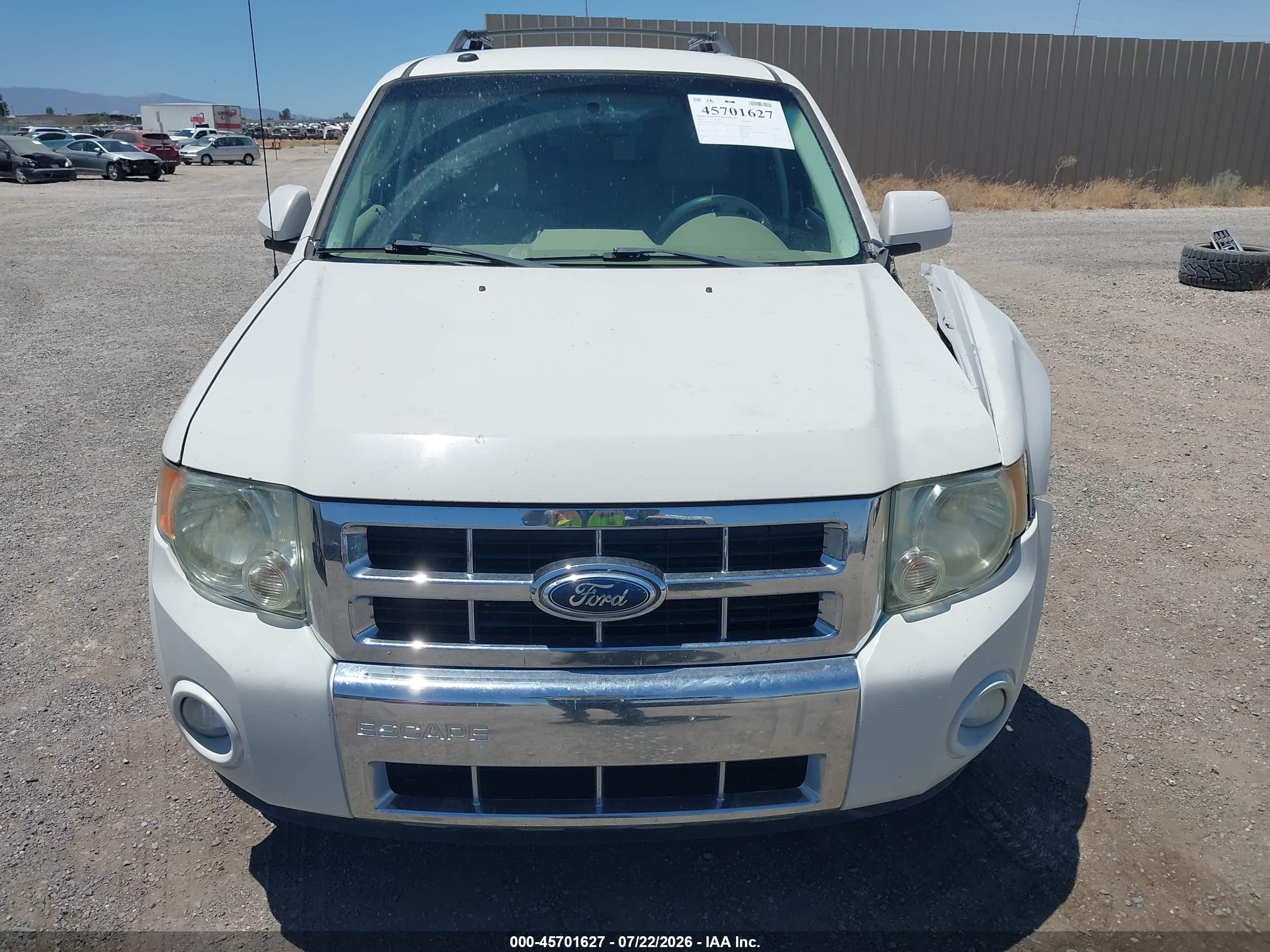 2012 Ford Escape Limited White vin: 1FMCU0E7XCKA65207