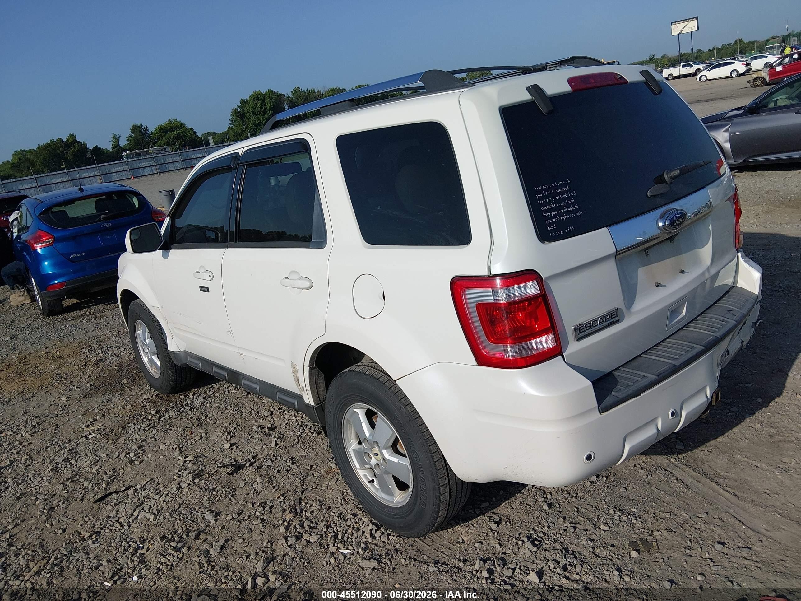 2012 Ford Escape Limited White vin: 1FMCU0EG1CKB39050