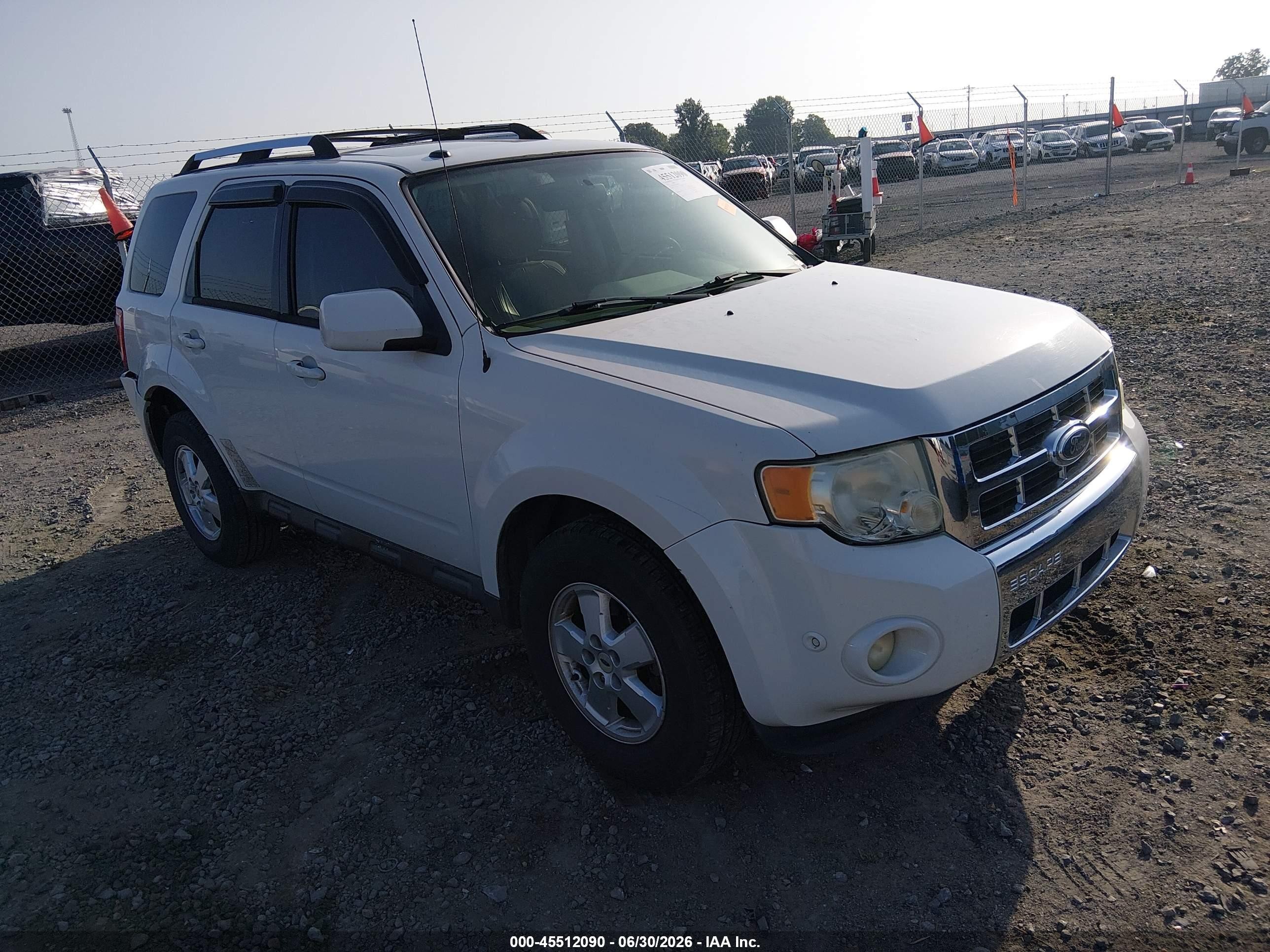 2012 Ford Escape Limited White vin: 1FMCU0EG1CKB39050