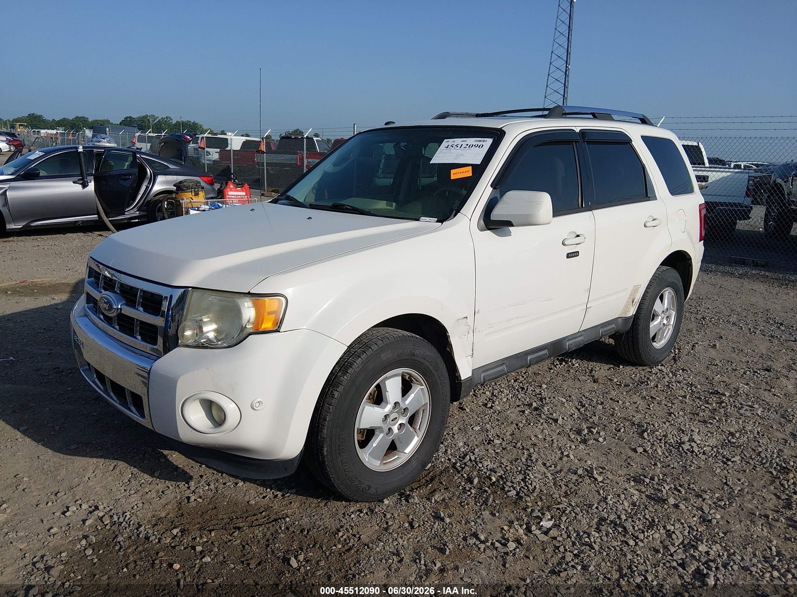 2012 Ford Escape Limited White vin: 1FMCU0EG1CKB39050