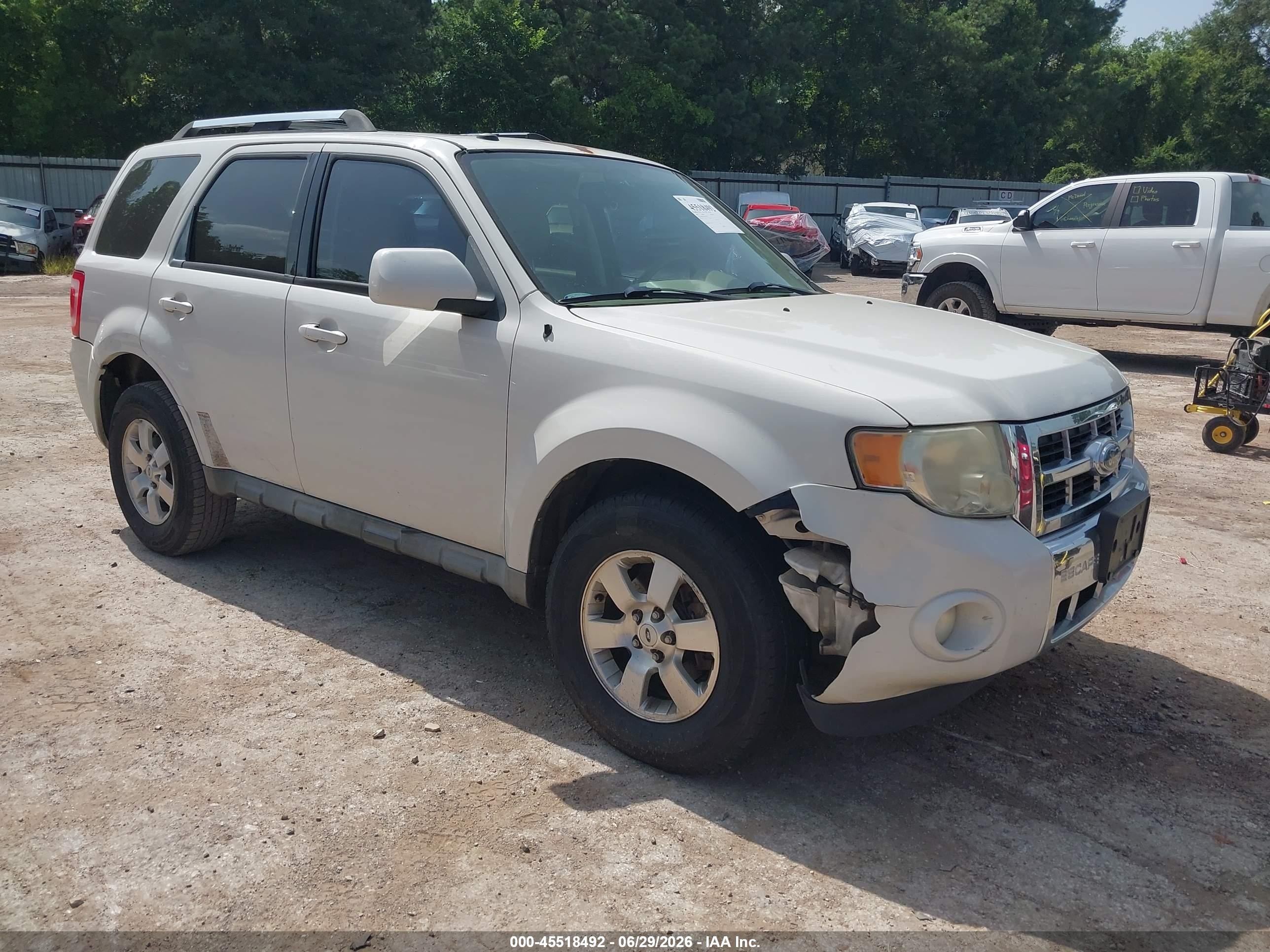 2010 Ford Escape Limited White vin: 1FMCU0EG3AKA30554