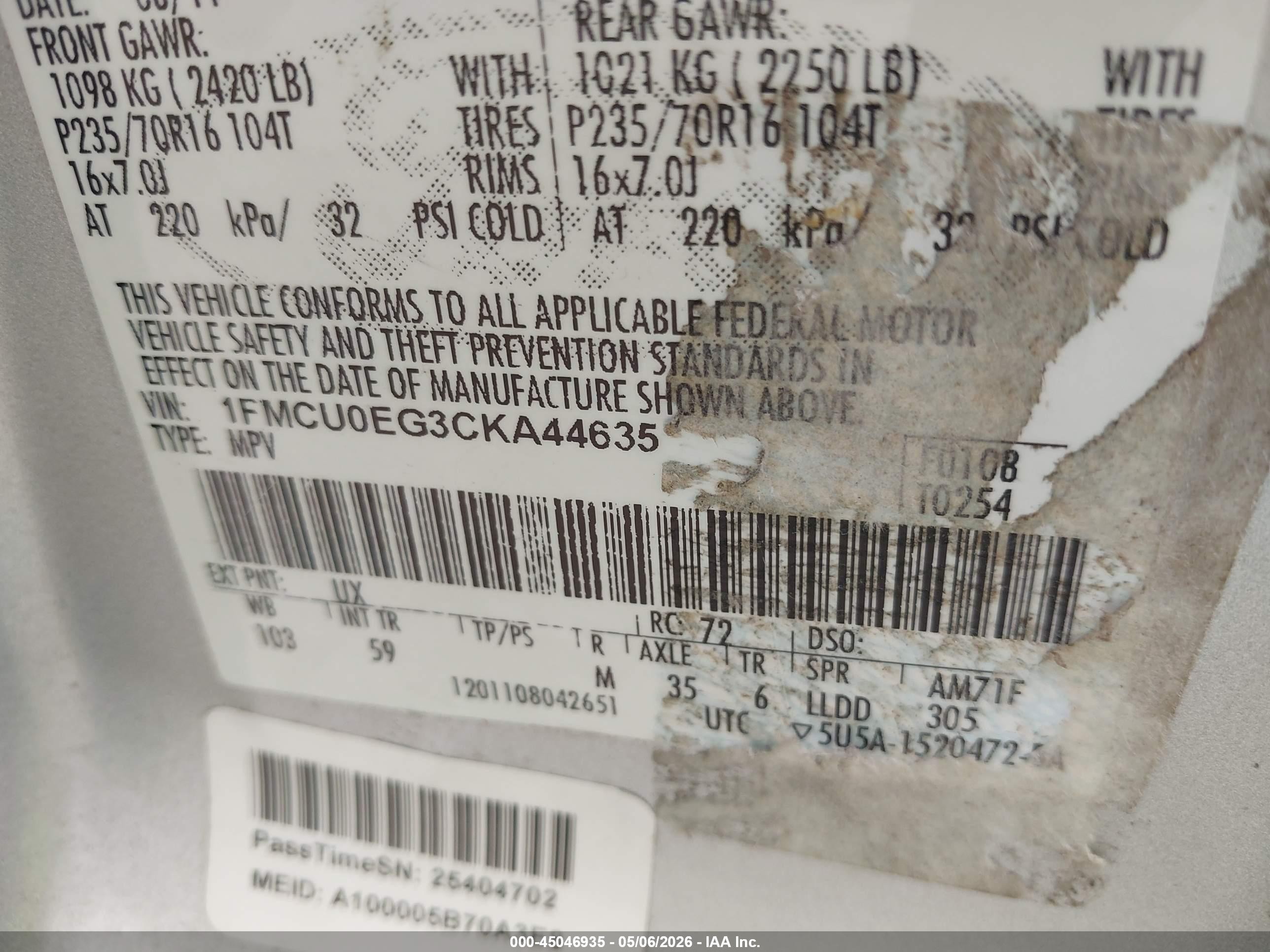 2012 Ford Escape Limited Silver vin: 1FMCU0EG3CKA44635