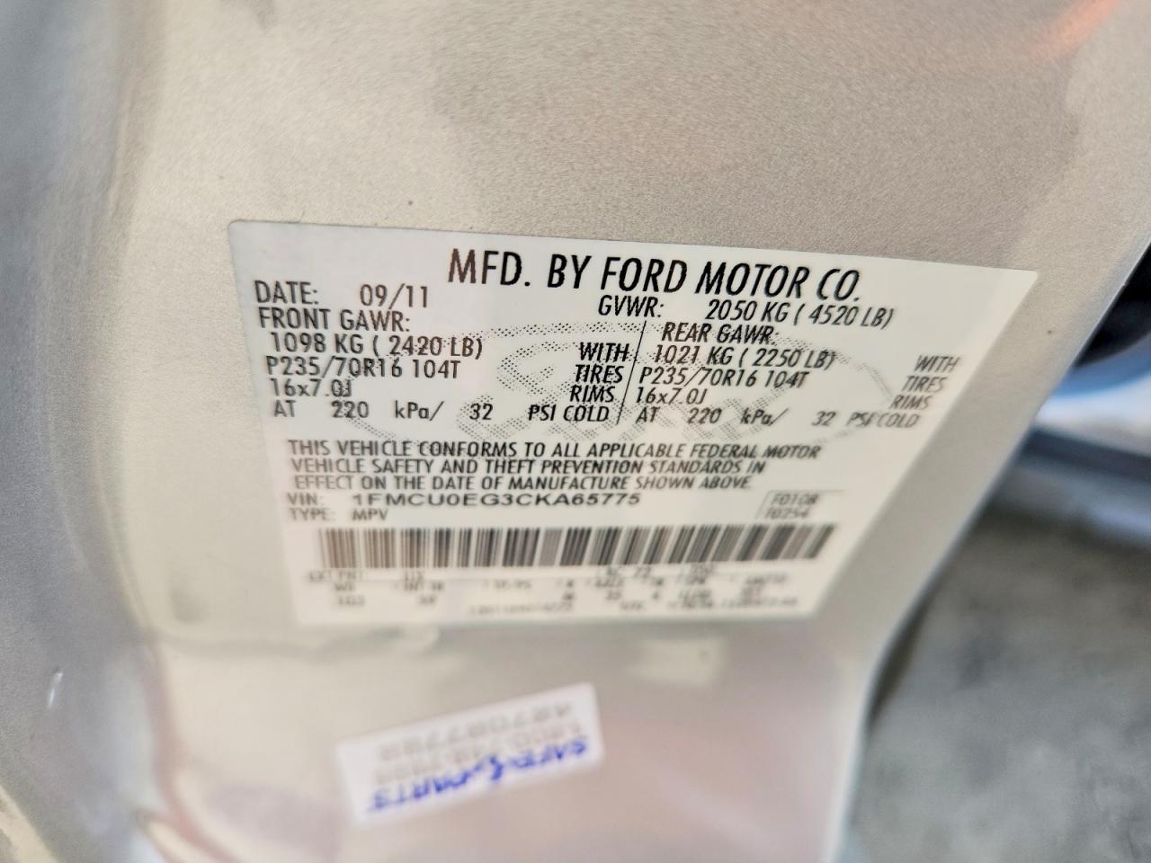 2012 Ford Escape Limited Silver vin: 1FMCU0EG3CKA65775