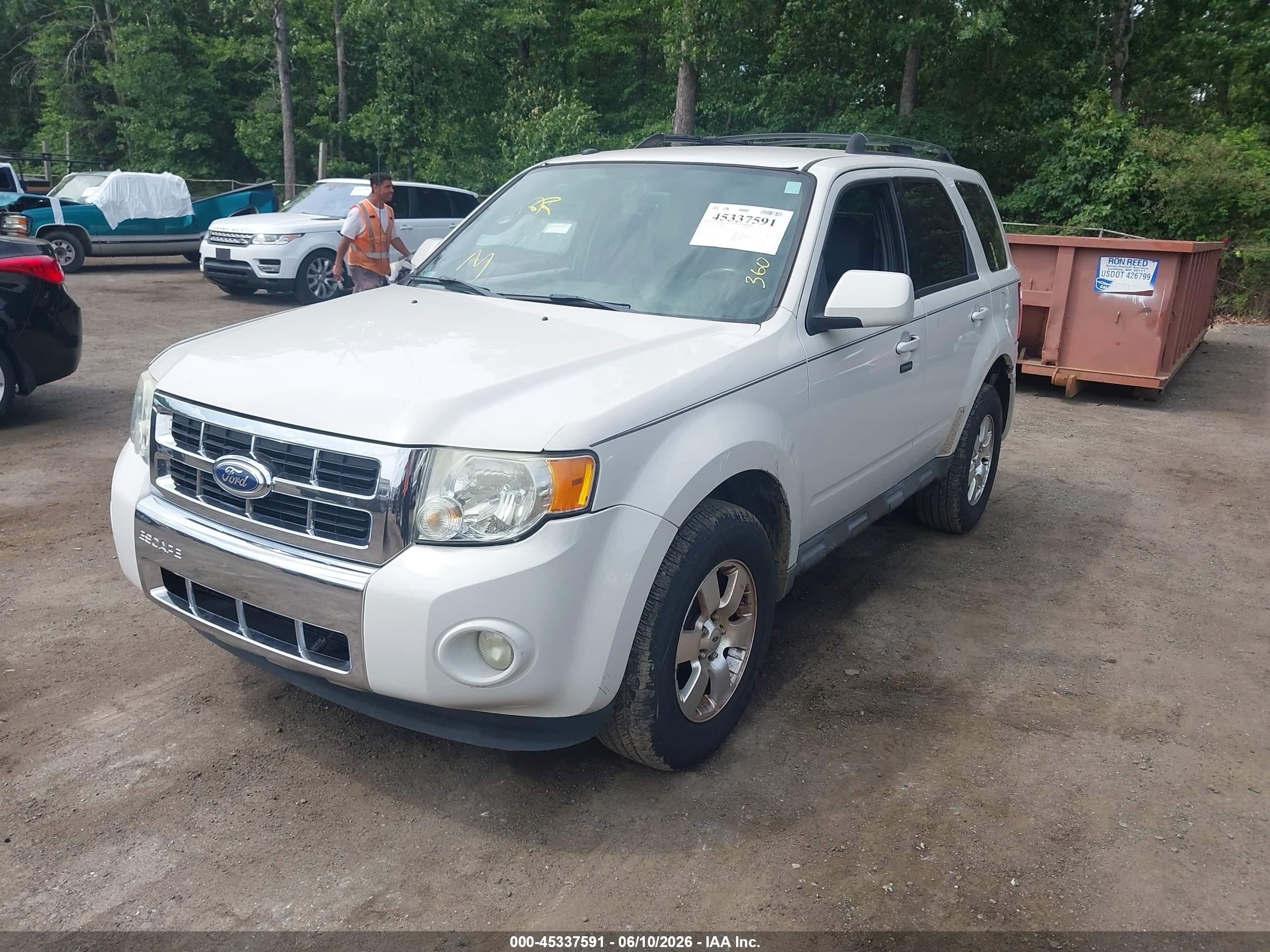2012 Ford Escape Limited White vin: 1FMCU0EG4CKA85498