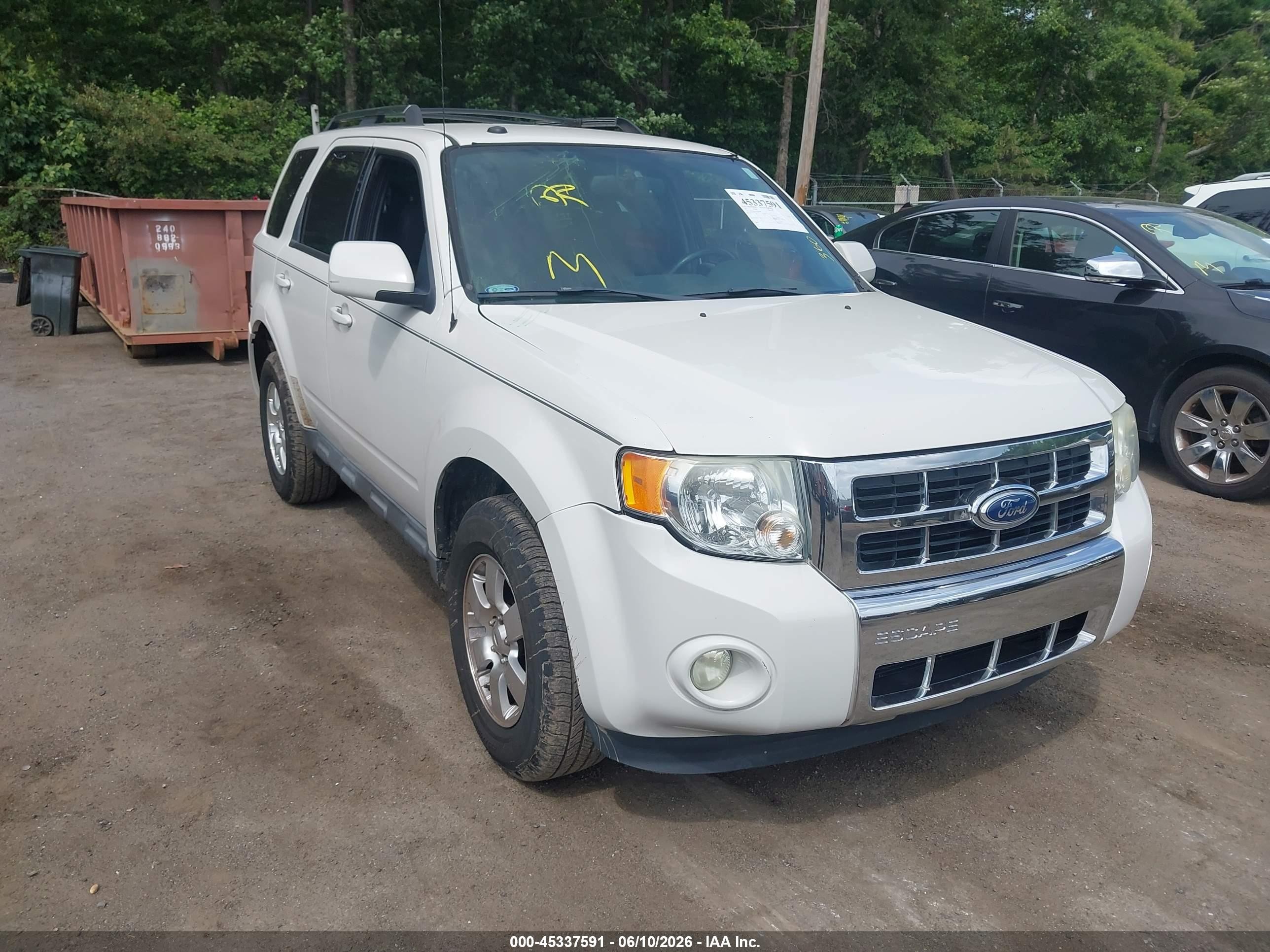 2012 Ford Escape Limited White vin: 1FMCU0EG4CKA85498