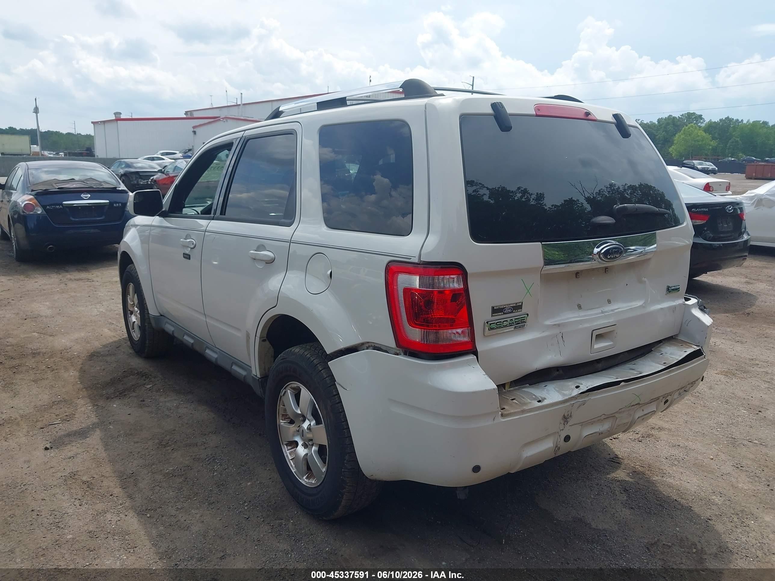 2012 Ford Escape Limited White vin: 1FMCU0EG4CKA85498