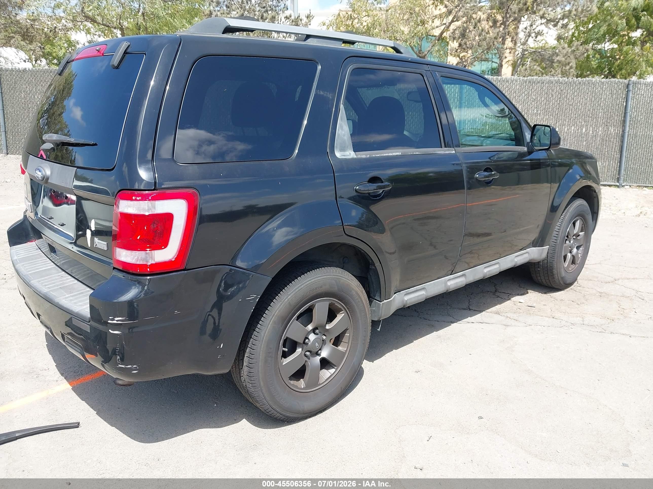2012 Ford Escape Limited Black vin: 1FMCU0EG5CKC68831