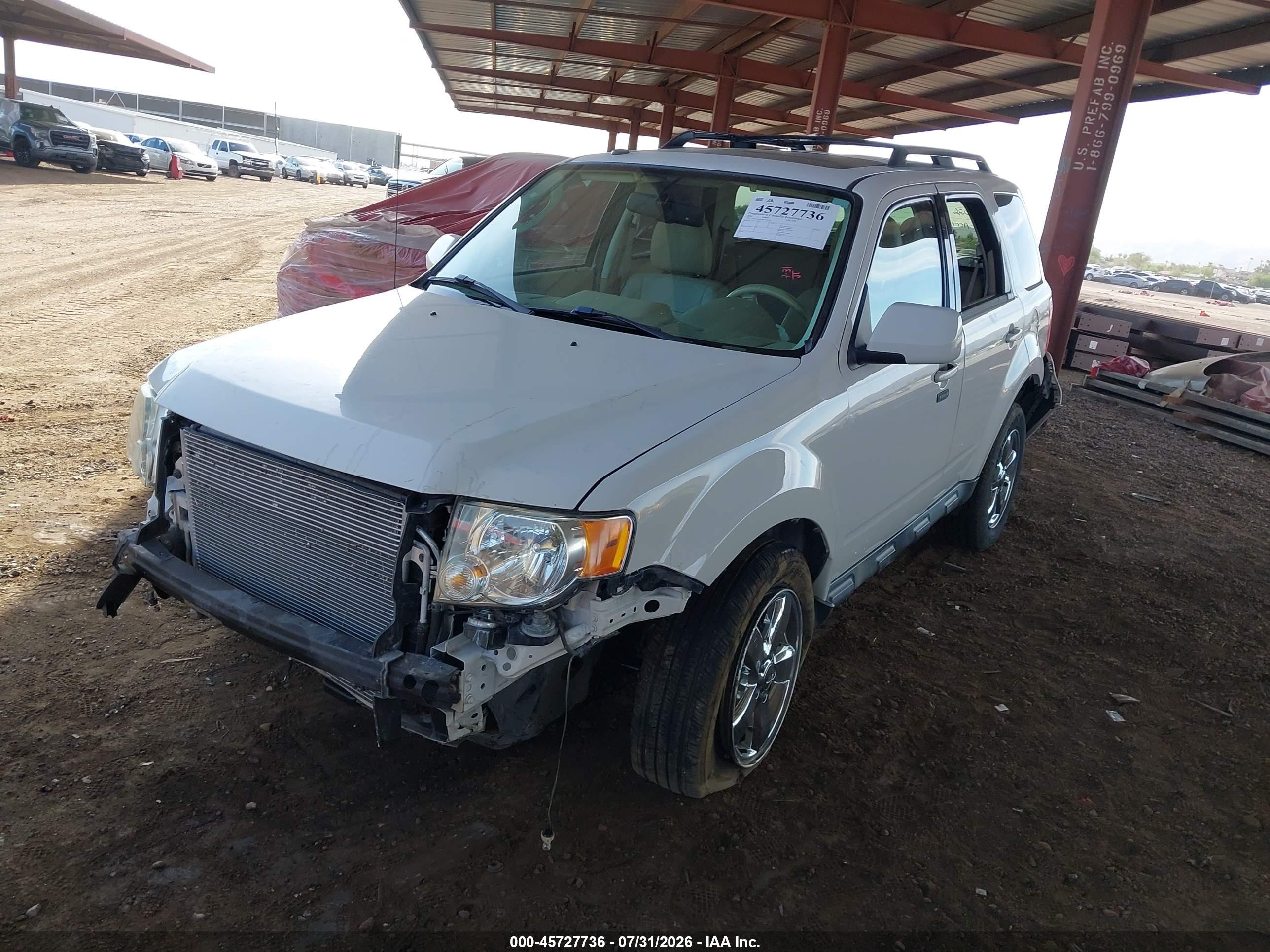 2012 Ford Escape Limited White vin: 1FMCU0EG6CKB31722