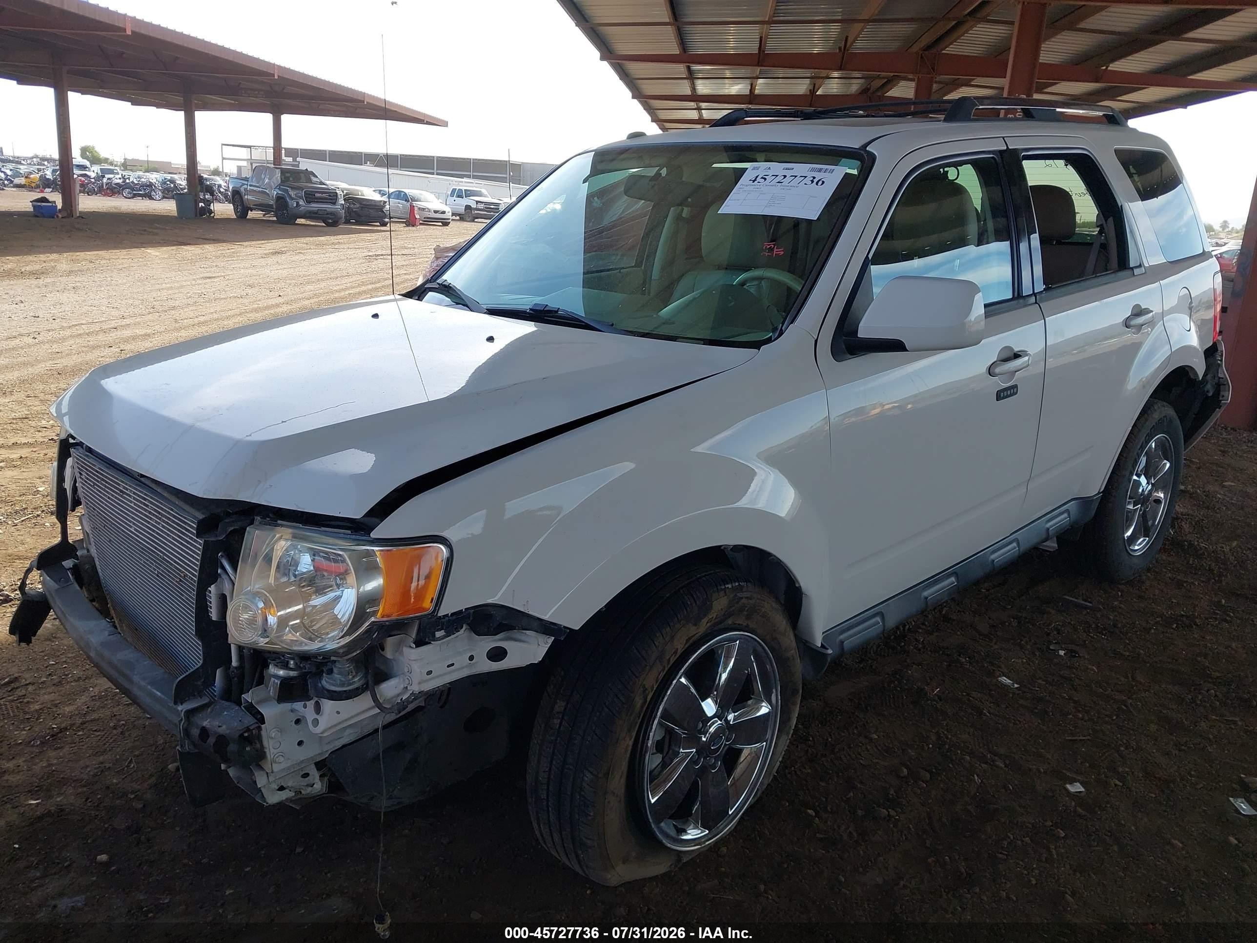 2012 Ford Escape Limited White vin: 1FMCU0EG6CKB31722