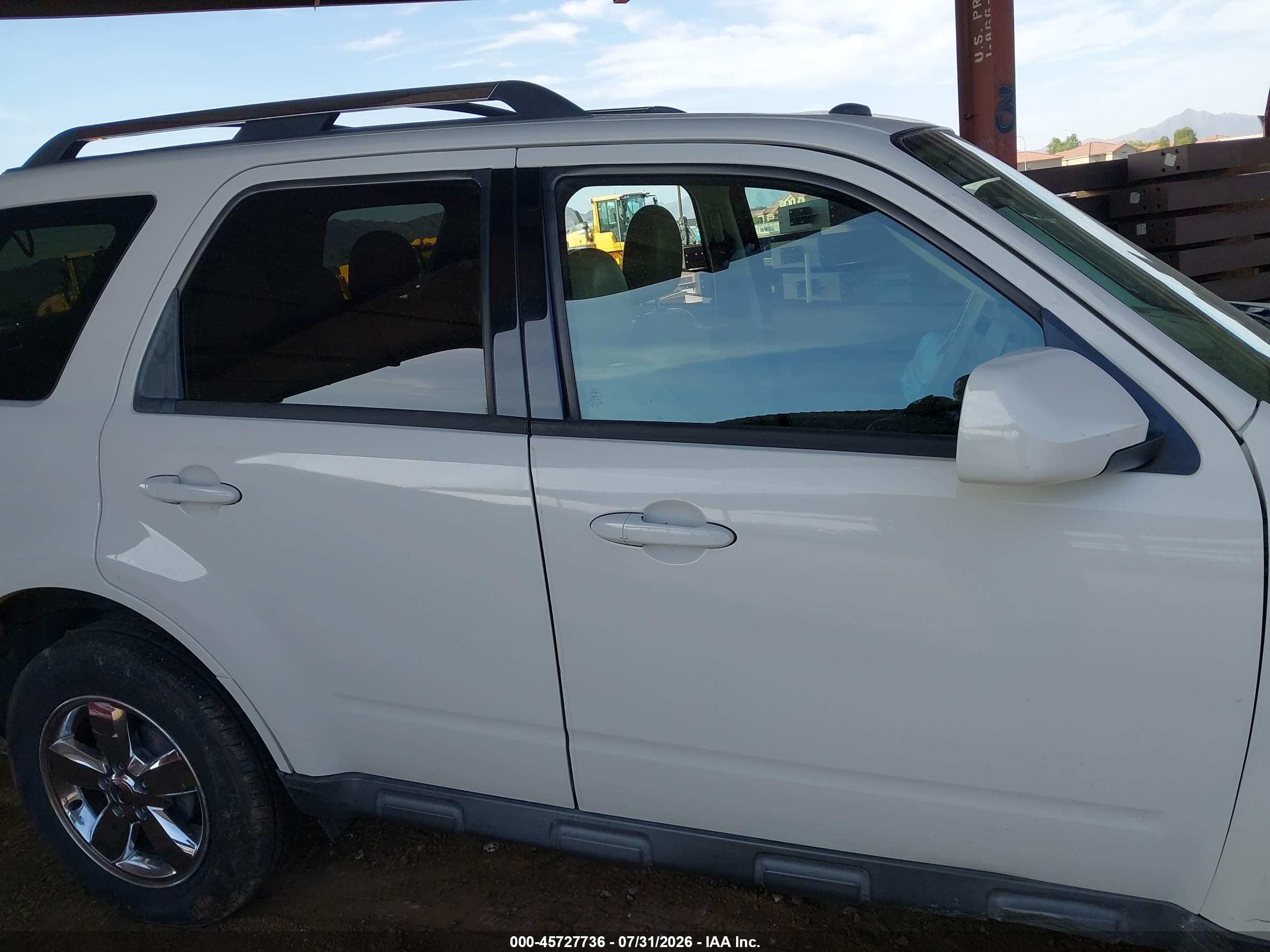 2012 Ford Escape Limited White vin: 1FMCU0EG6CKB31722