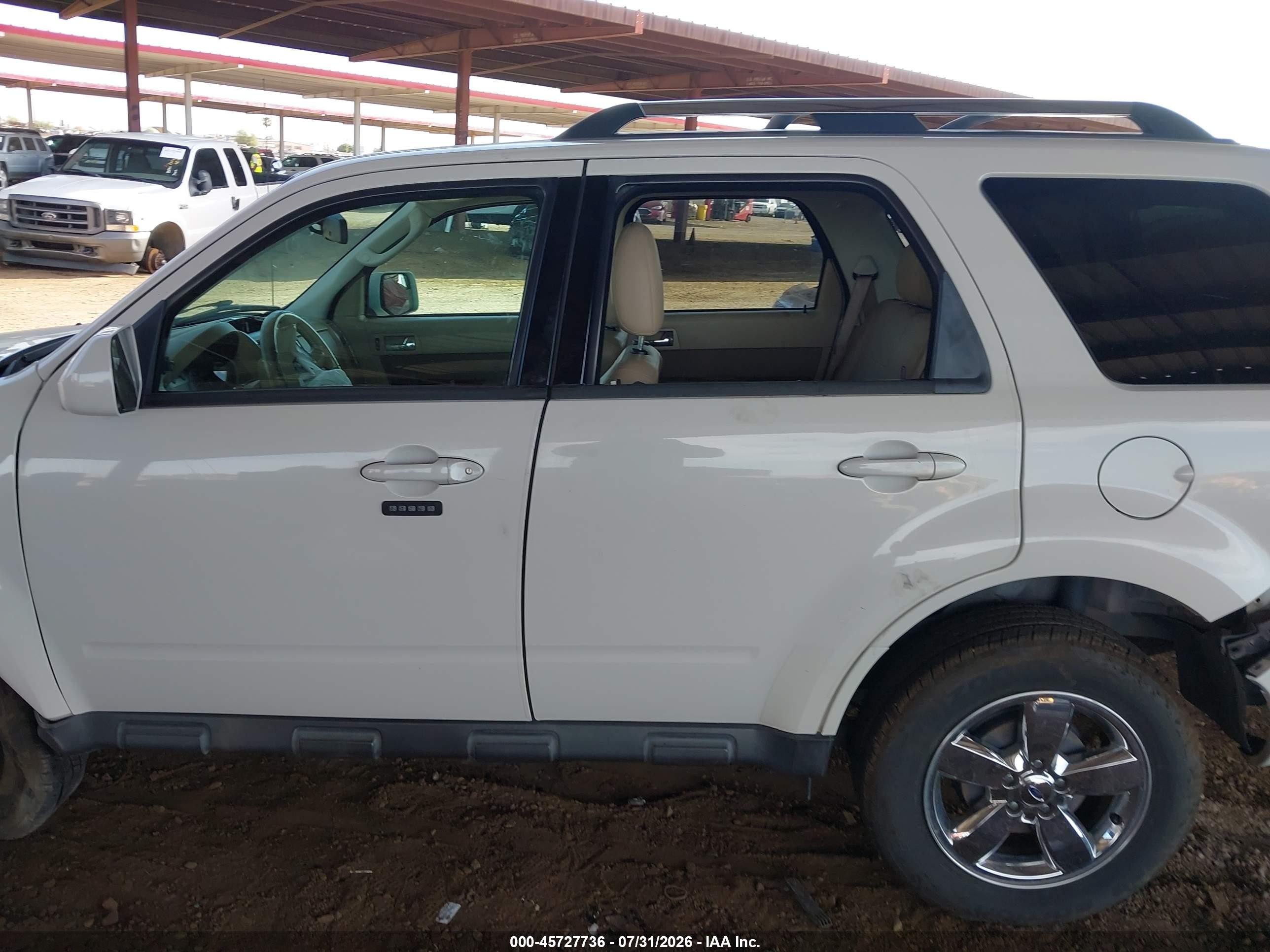 2012 Ford Escape Limited White vin: 1FMCU0EG6CKB31722