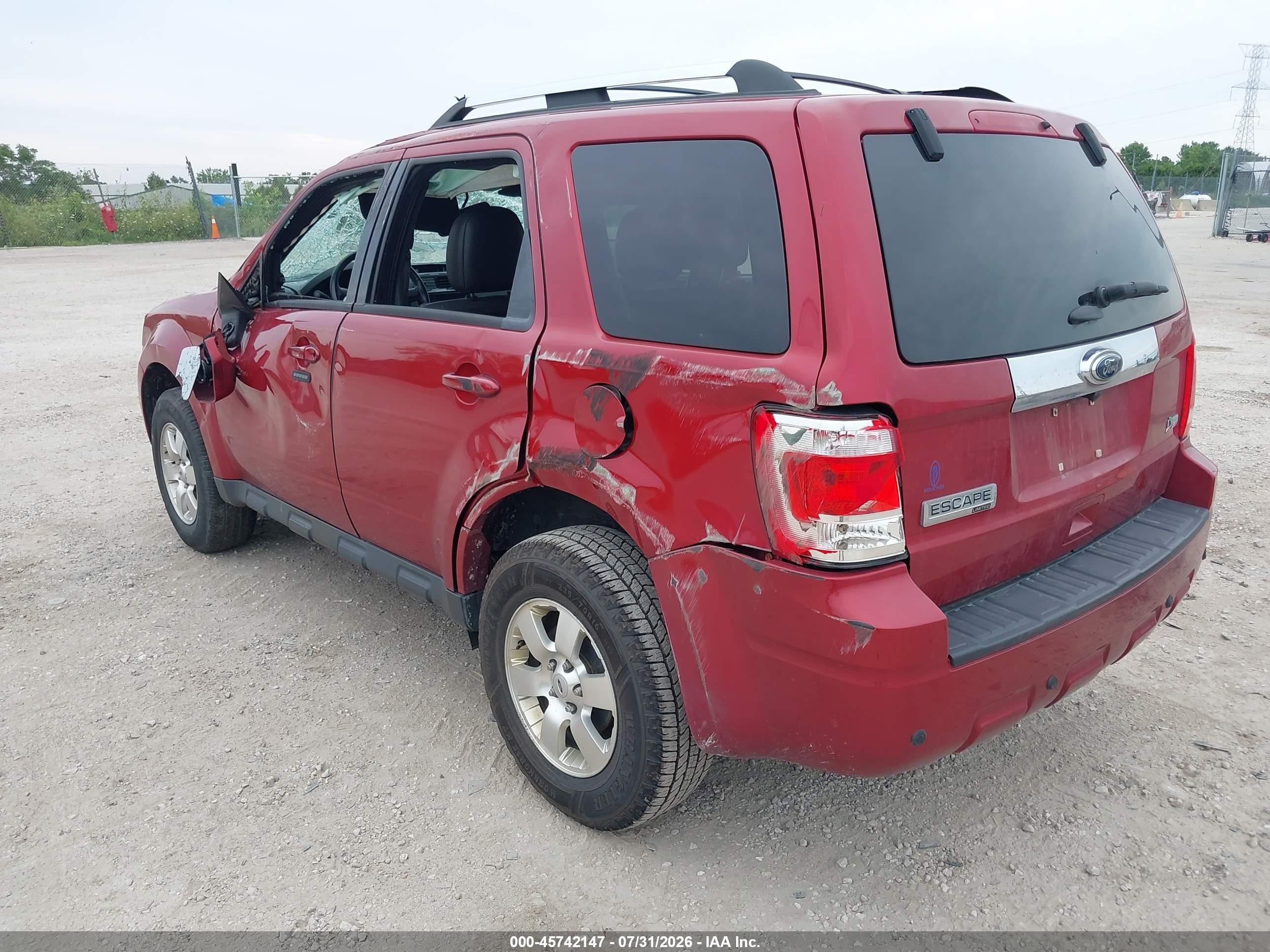 2012 Ford Escape Limited Red vin: 1FMCU0EG8CKA58658