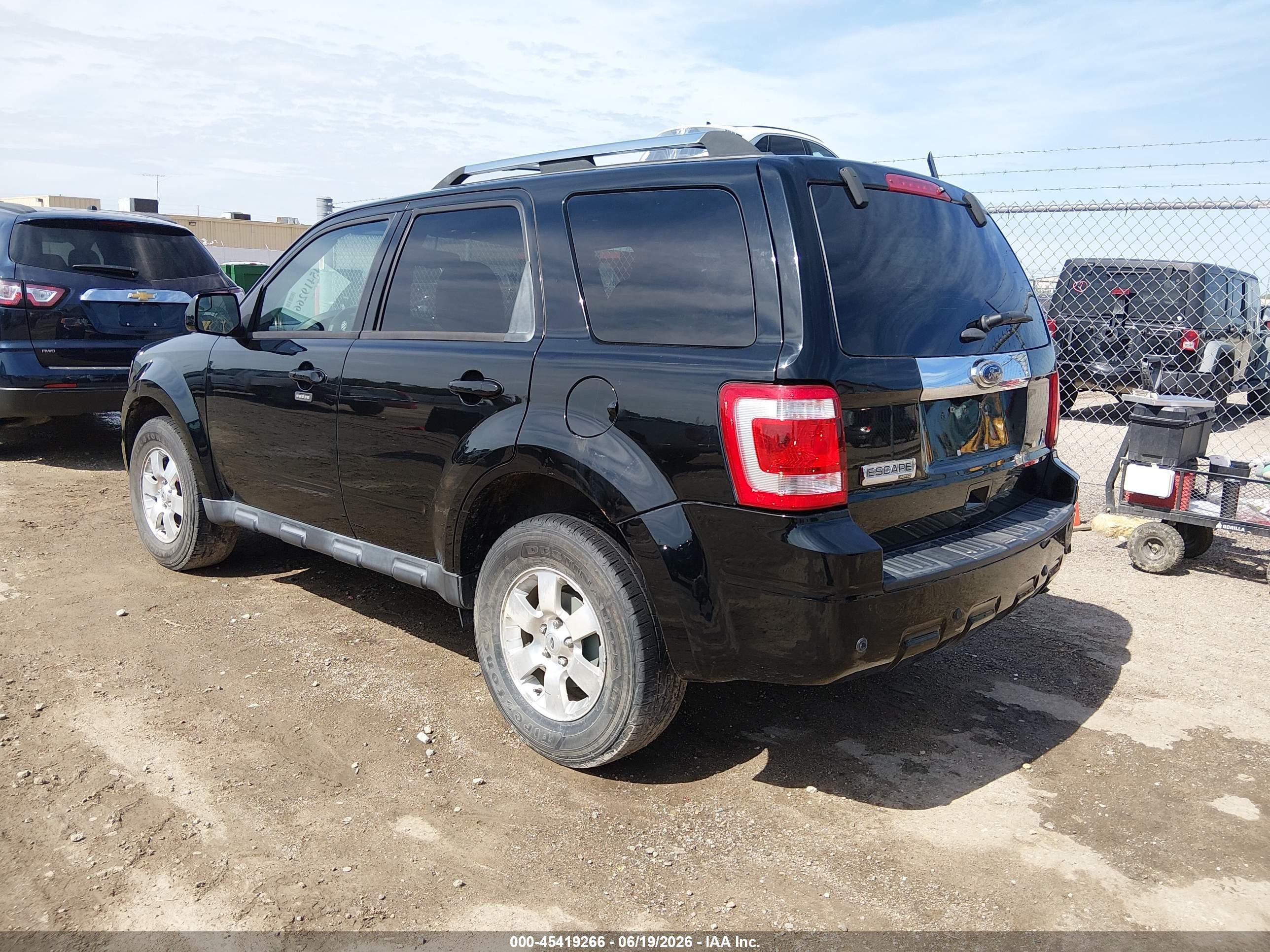 2012 Ford Escape Limited Black vin: 1FMCU0EG9CKC03626