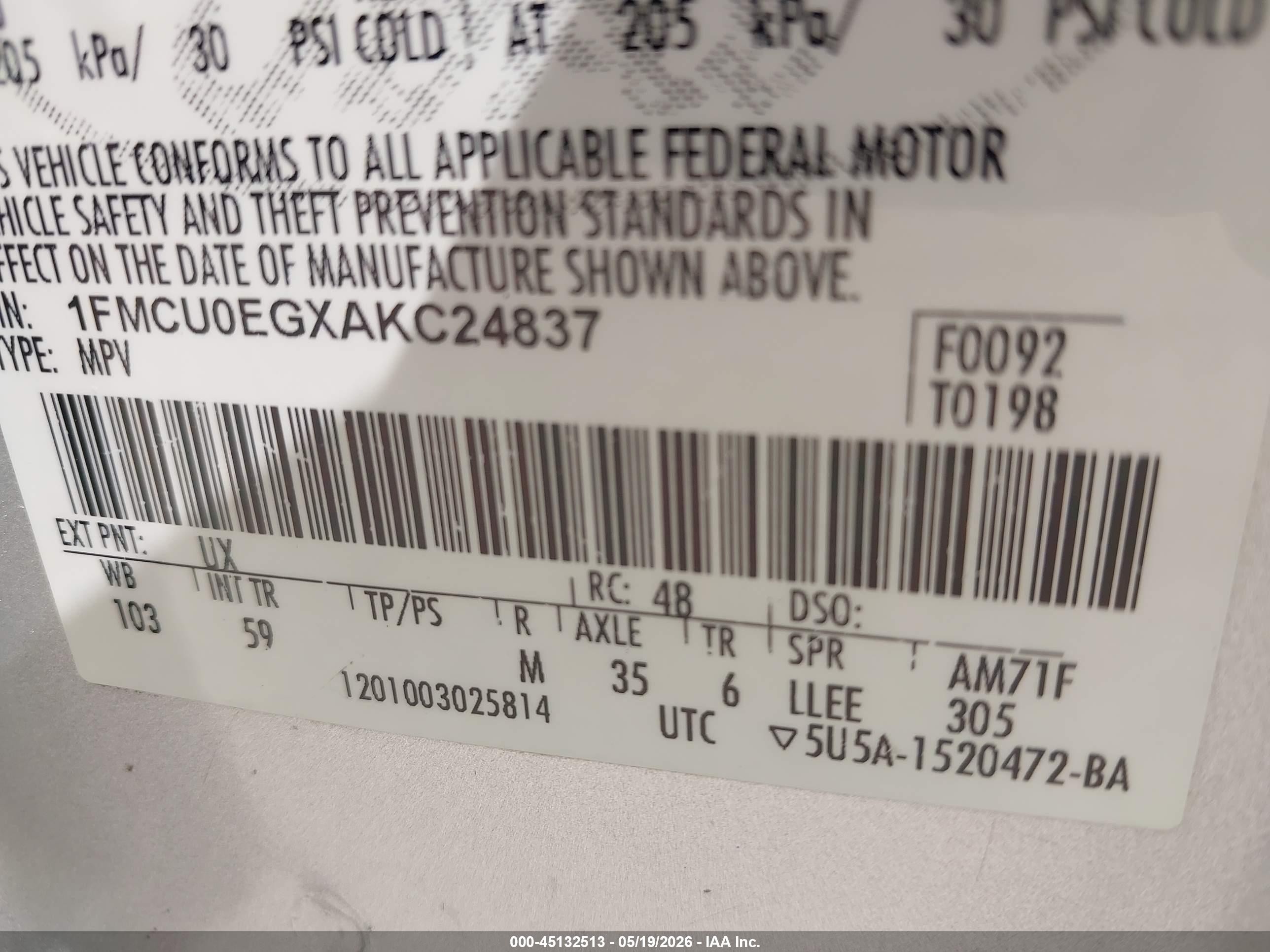 2010 Ford Escape Limited Silver vin: 1FMCU0EGXAKC24837