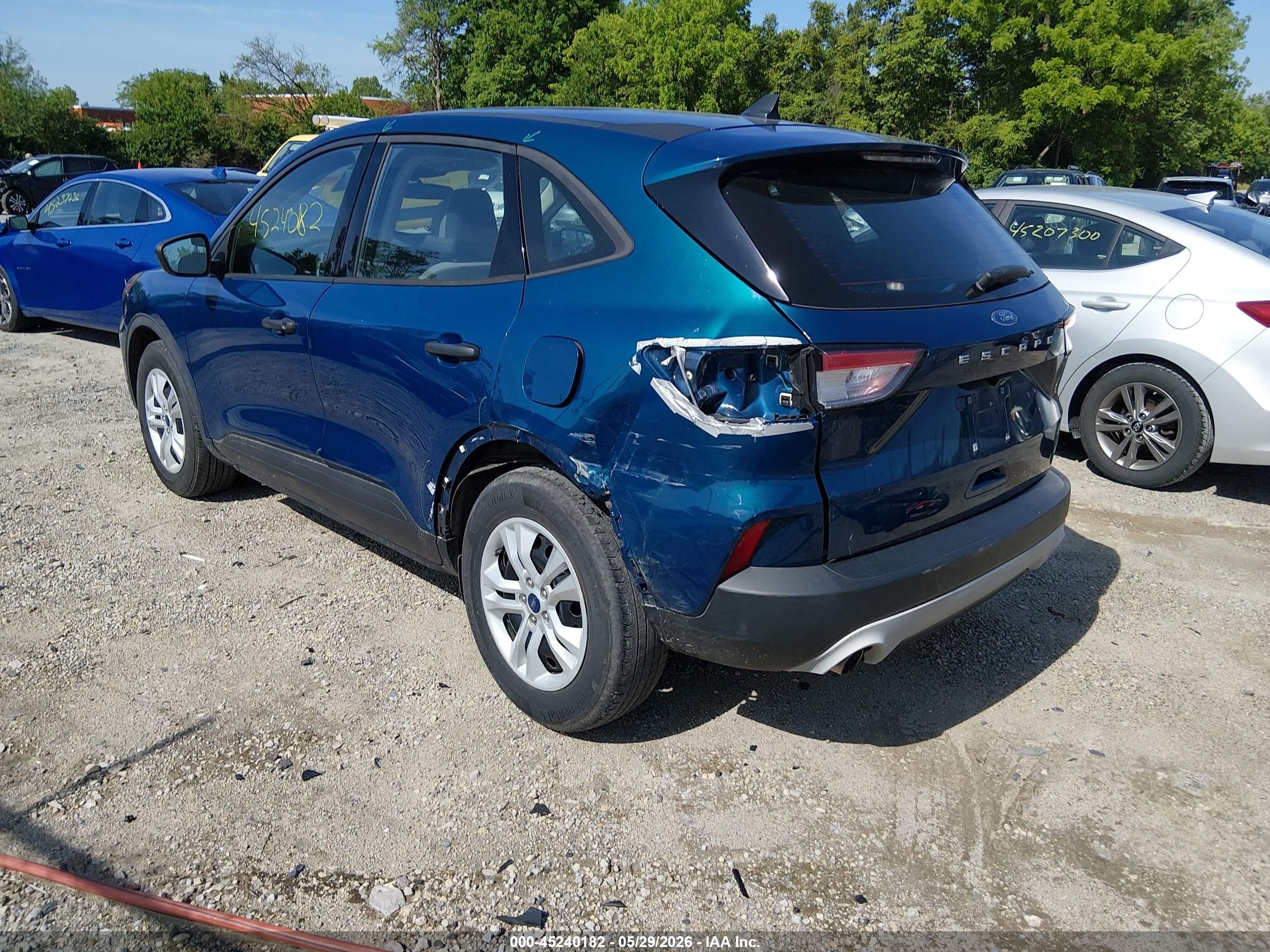 2020 Ford Escape S Blue vin: 1FMCU0F68LUC67277