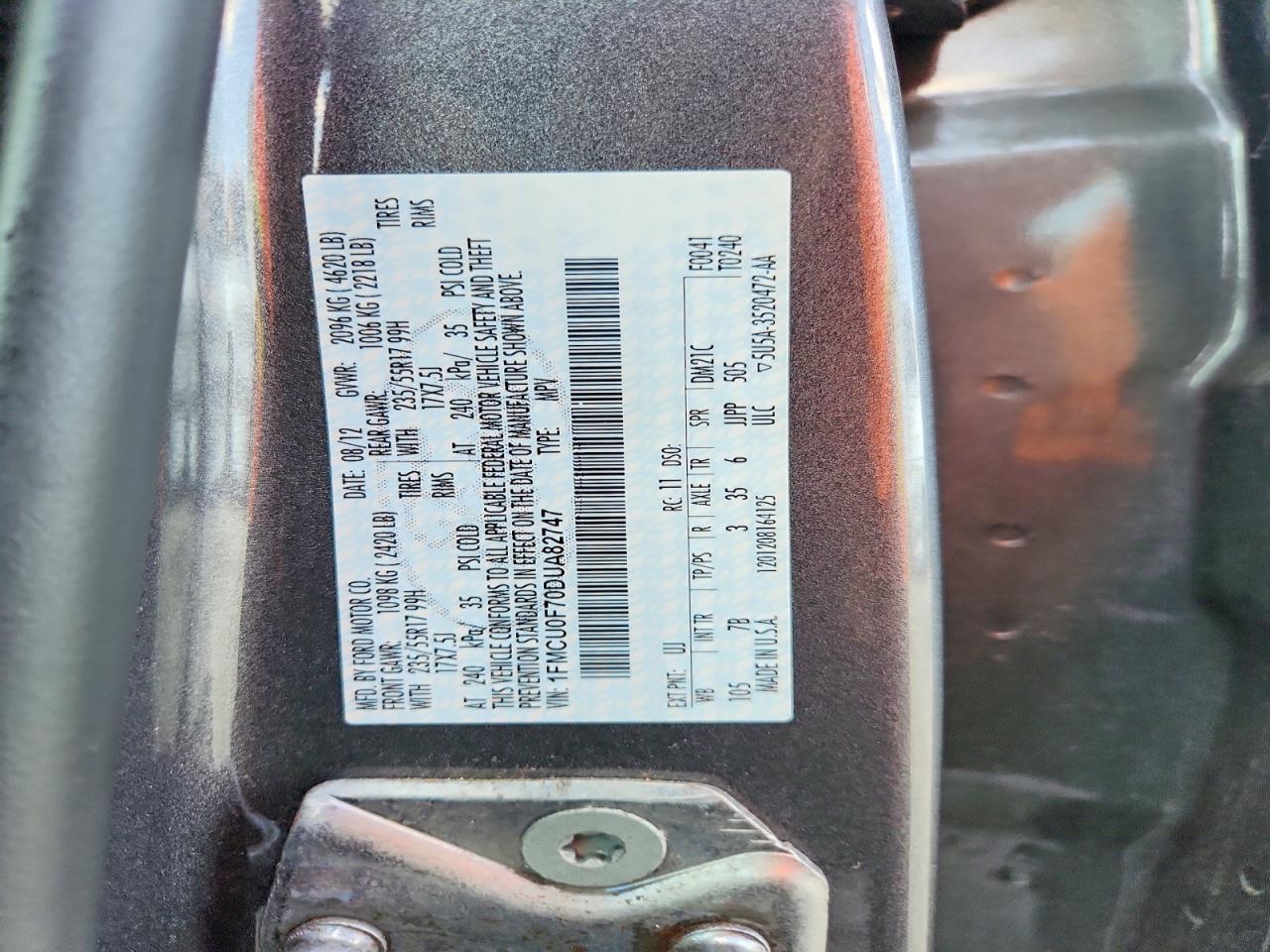 2013 Ford Escape S Gray vin: 1FMCU0F70DUA82747