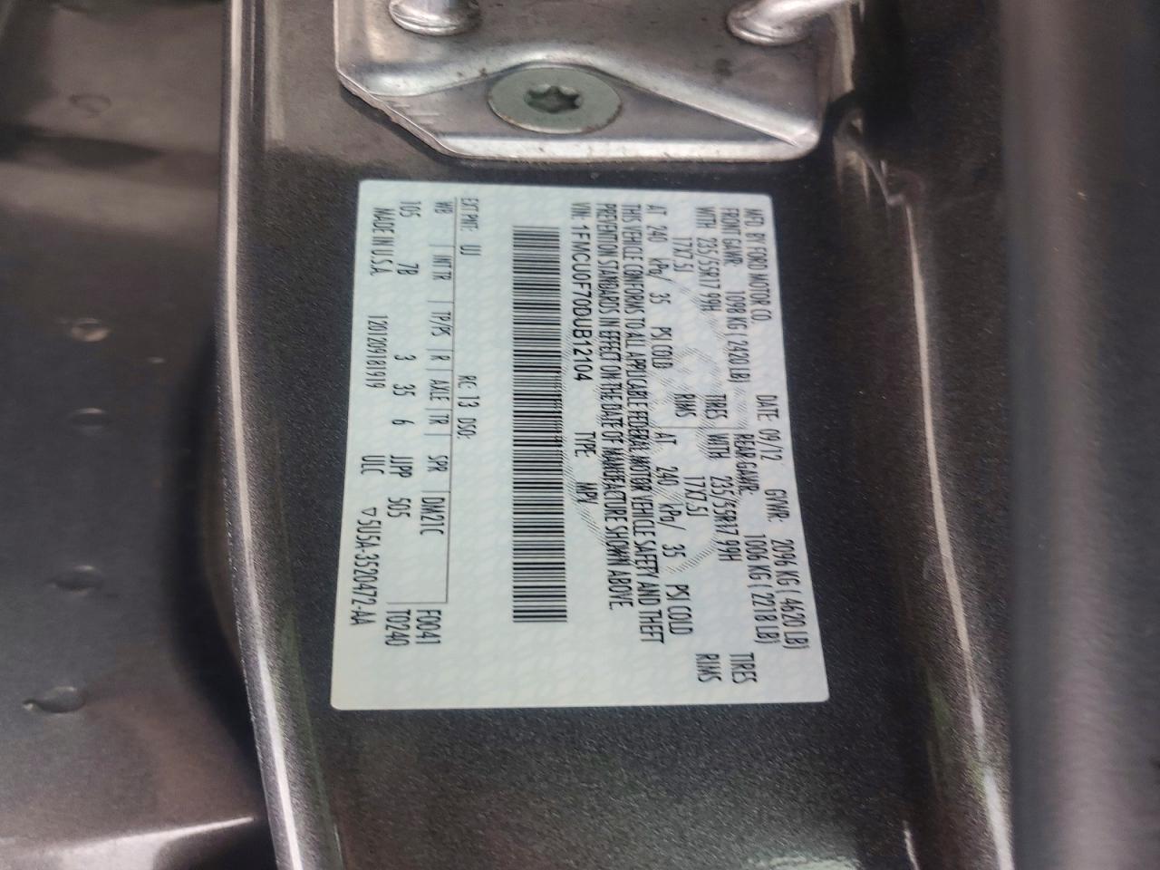 2013 Ford Escape S Gray vin: 1FMCU0F70DUB12104