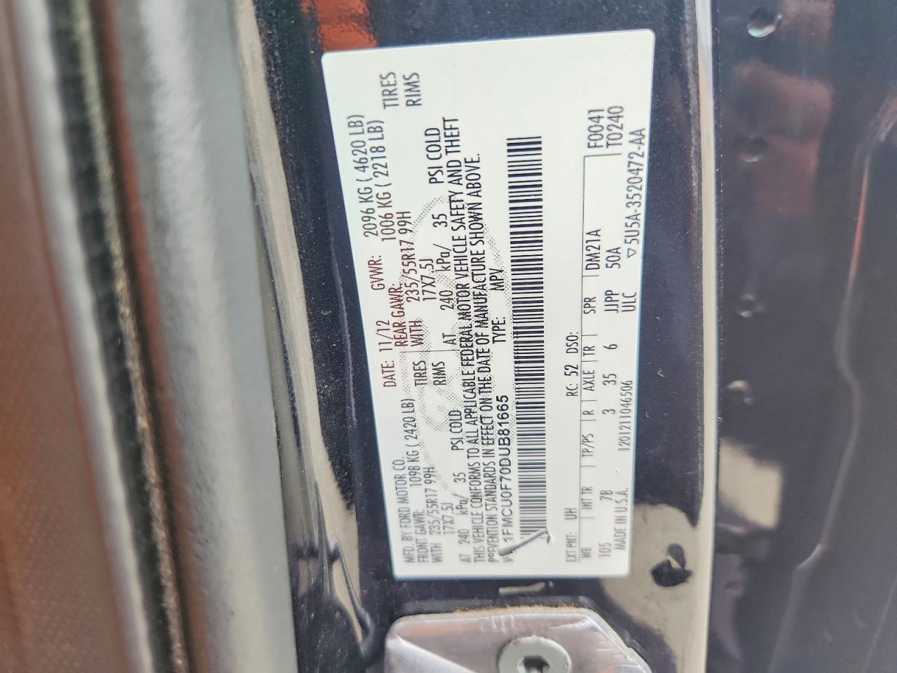 2013 Ford Escape S Black vin: 1FMCU0F70DUB81665