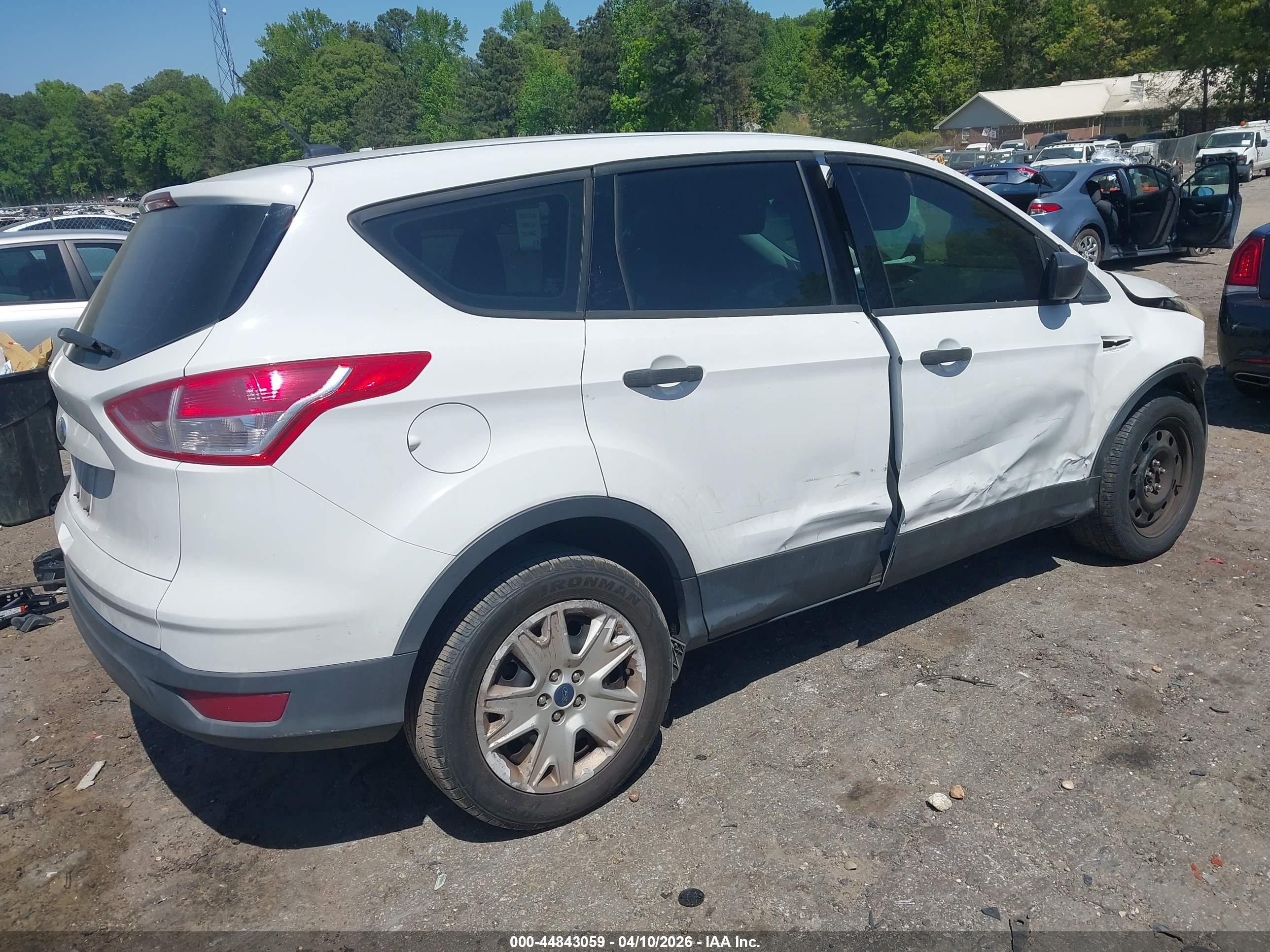 2014 Ford Escape S White vin: 1FMCU0F70EUA89893